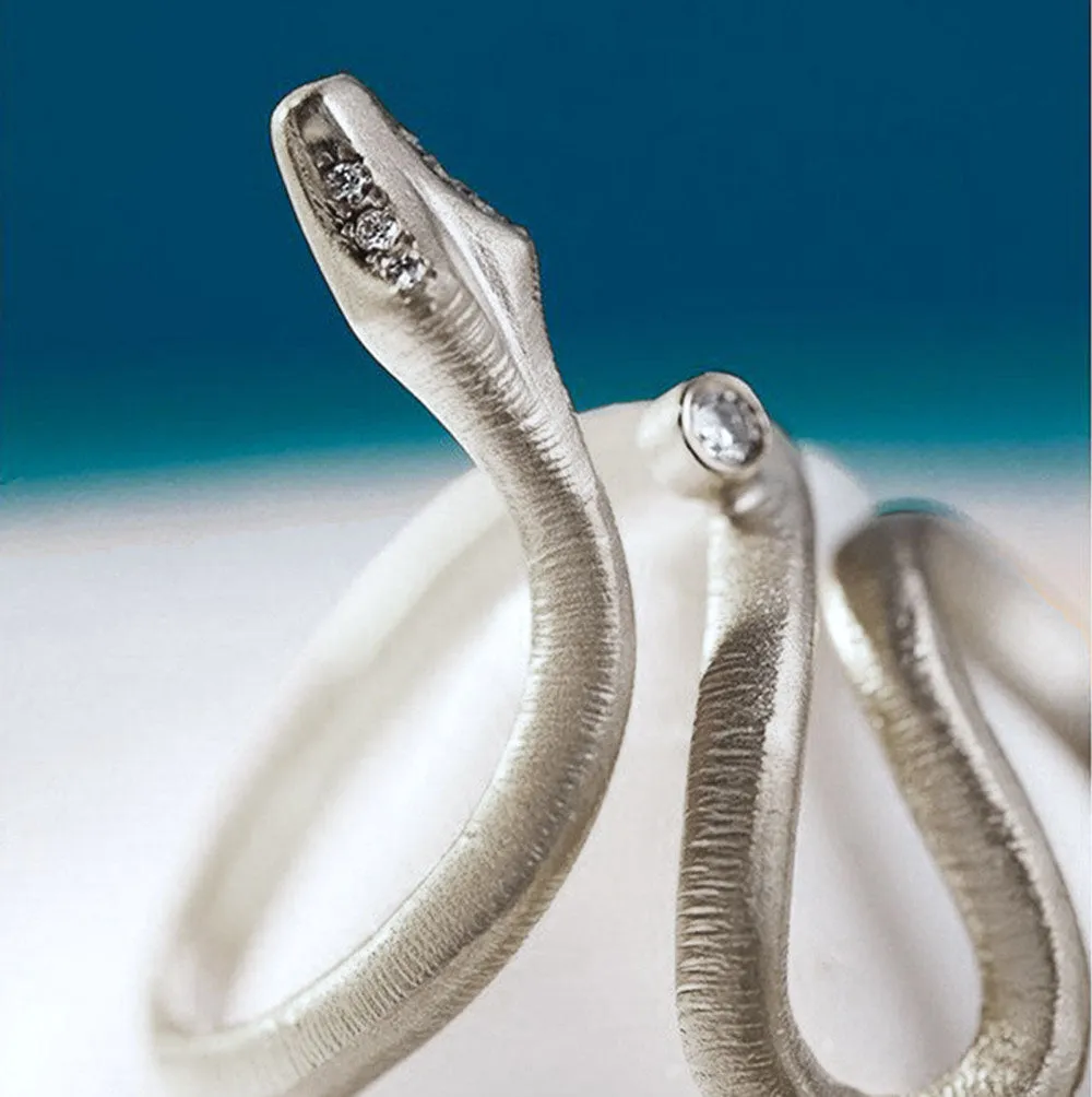 Diamond Snake Bypass Eternity Love Symbol Ring