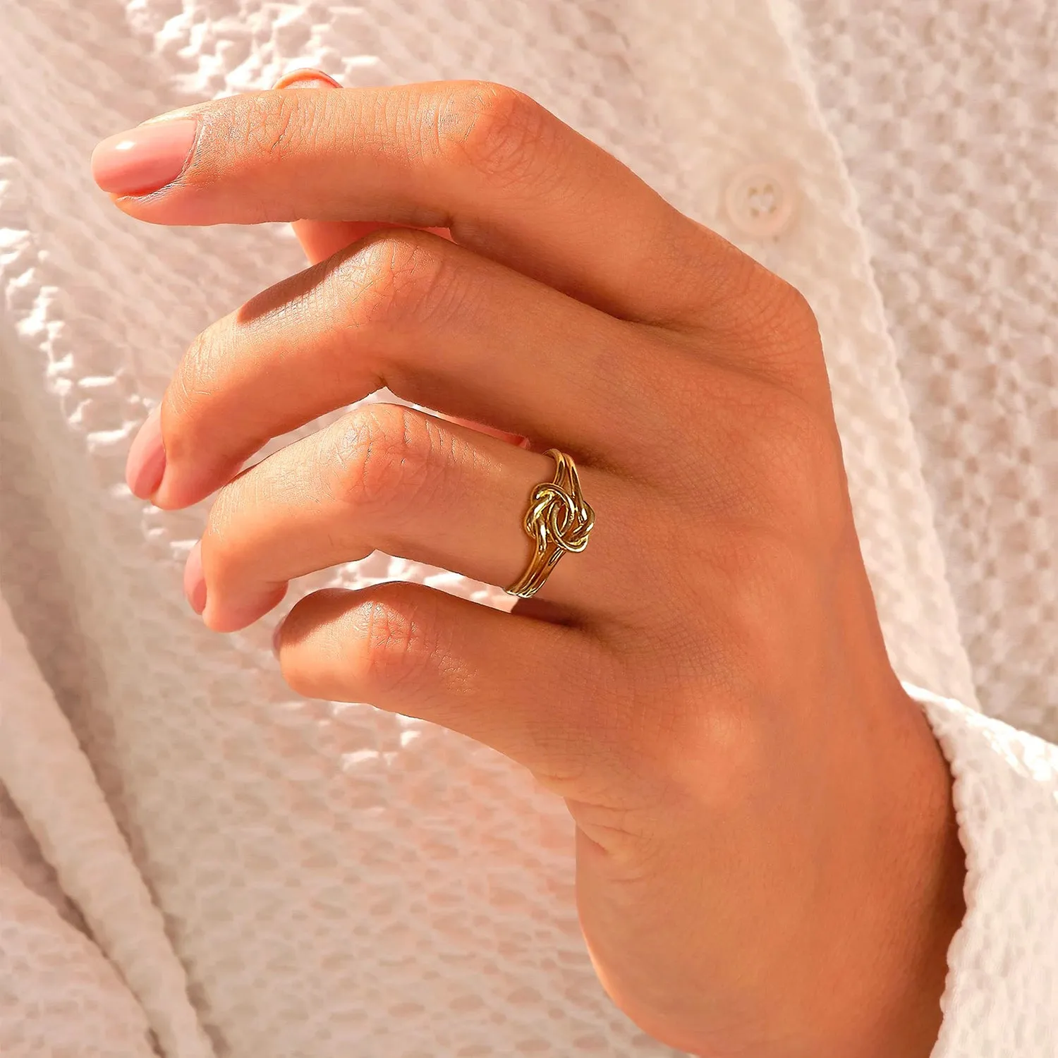 Double Knot Promise Heart Friendship Ring