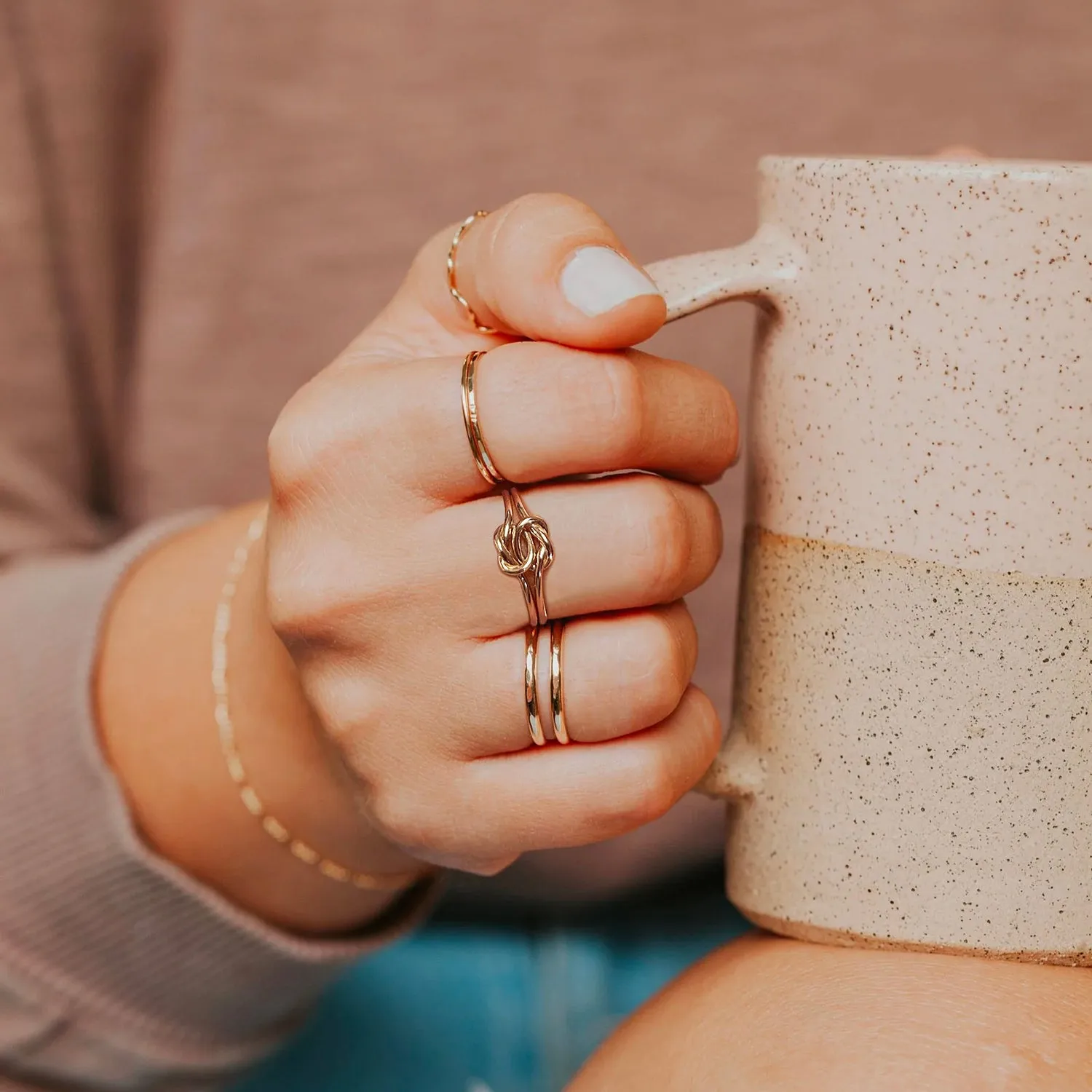 Double Knot Promise Heart Friendship Ring