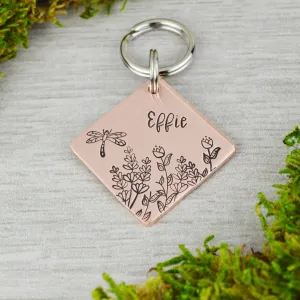 Dragonfly in the Wildflowers Pet ID Tag