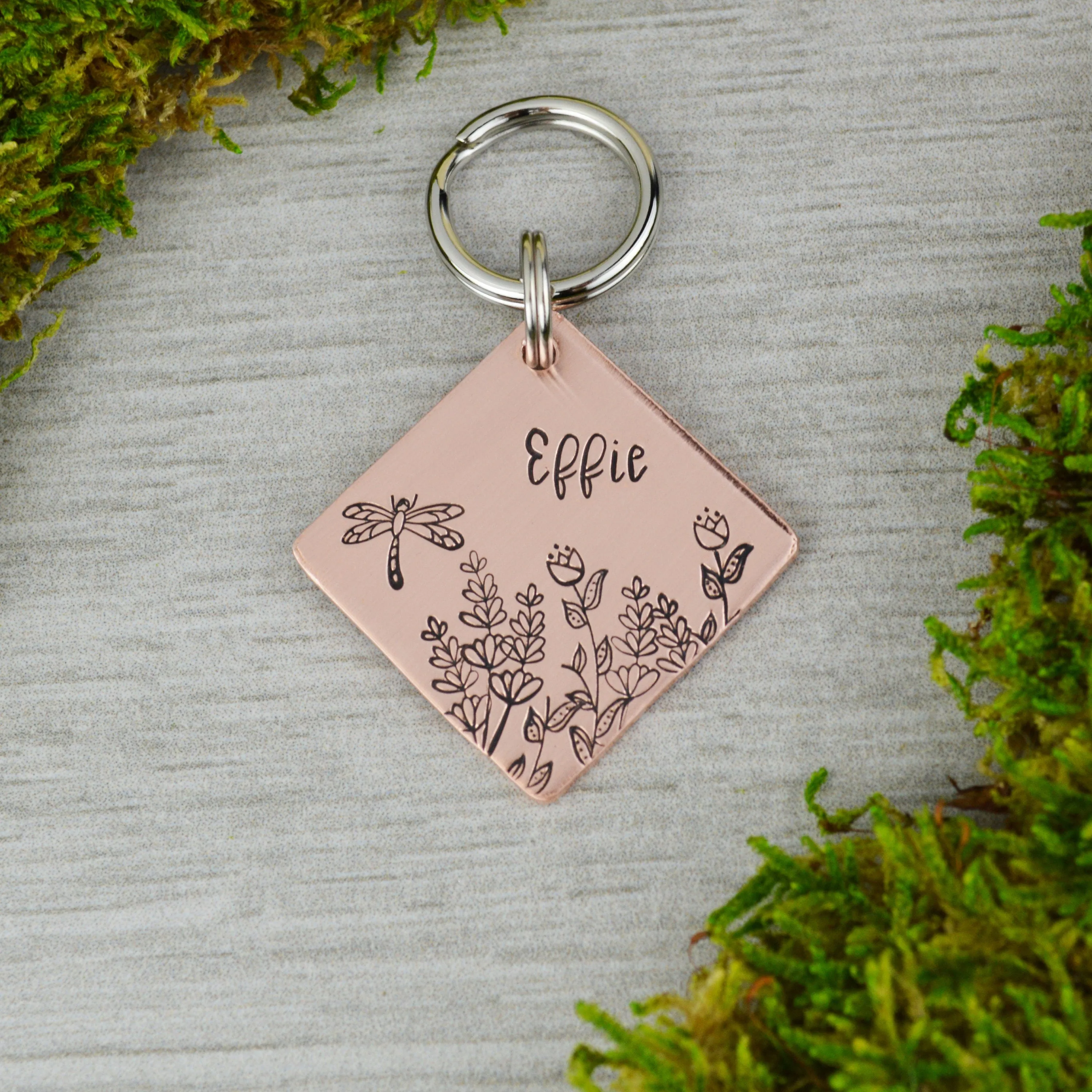 Dragonfly in the Wildflowers Pet ID Tag
