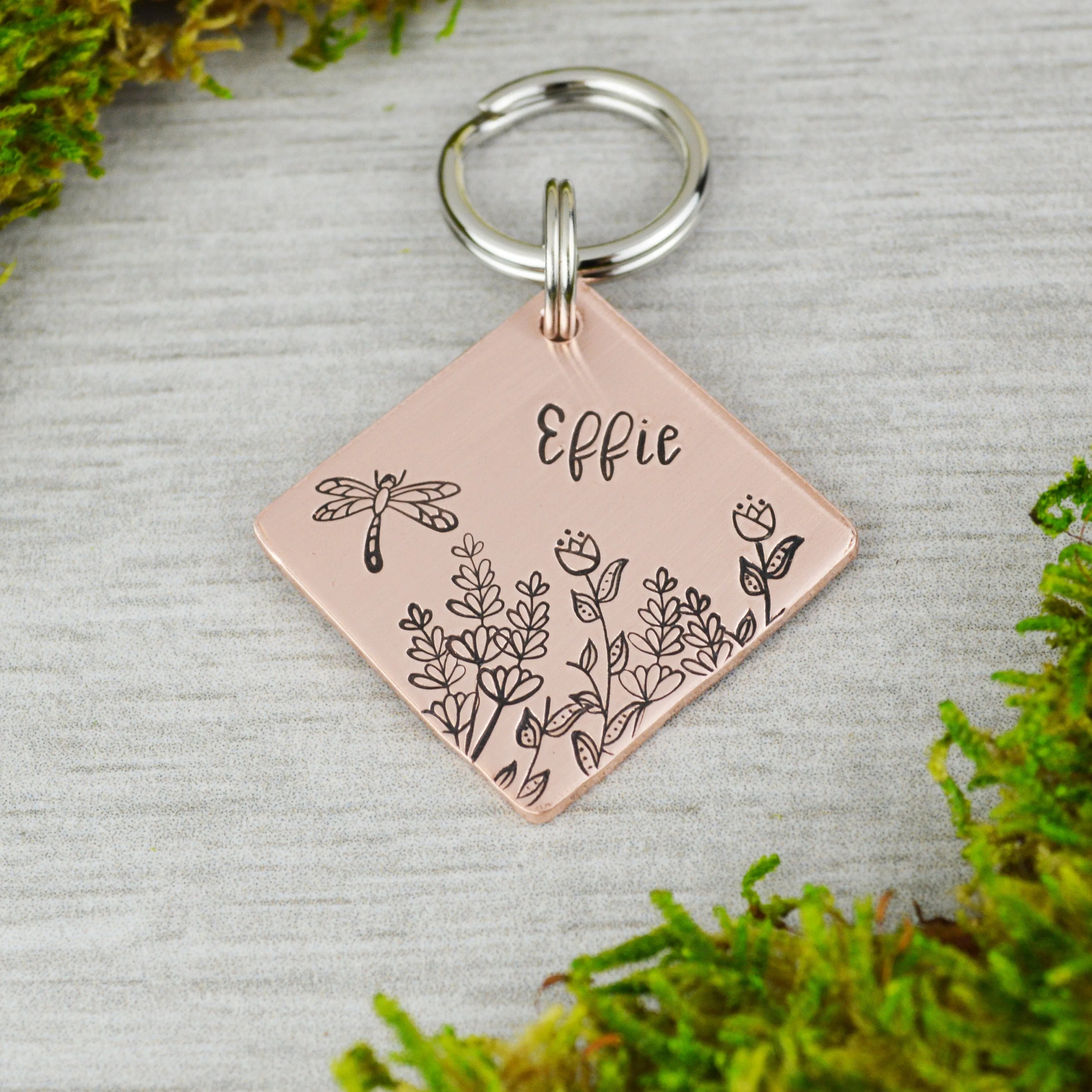 Dragonfly in the Wildflowers Pet ID Tag
