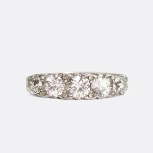 Early 20th Century  5 Stone Half Hoop Diamond Ring