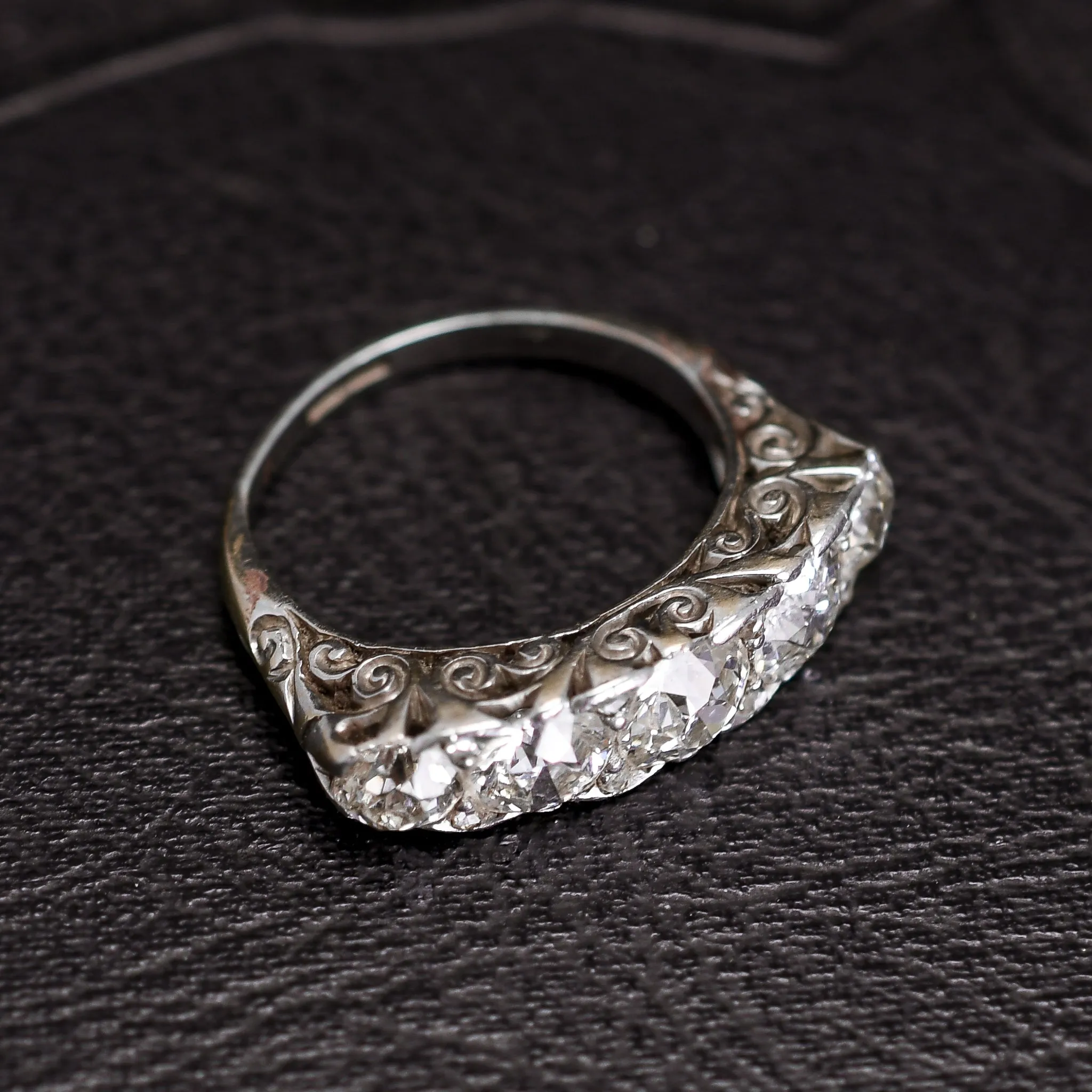 Early 20th Century  5 Stone Half Hoop Diamond Ring