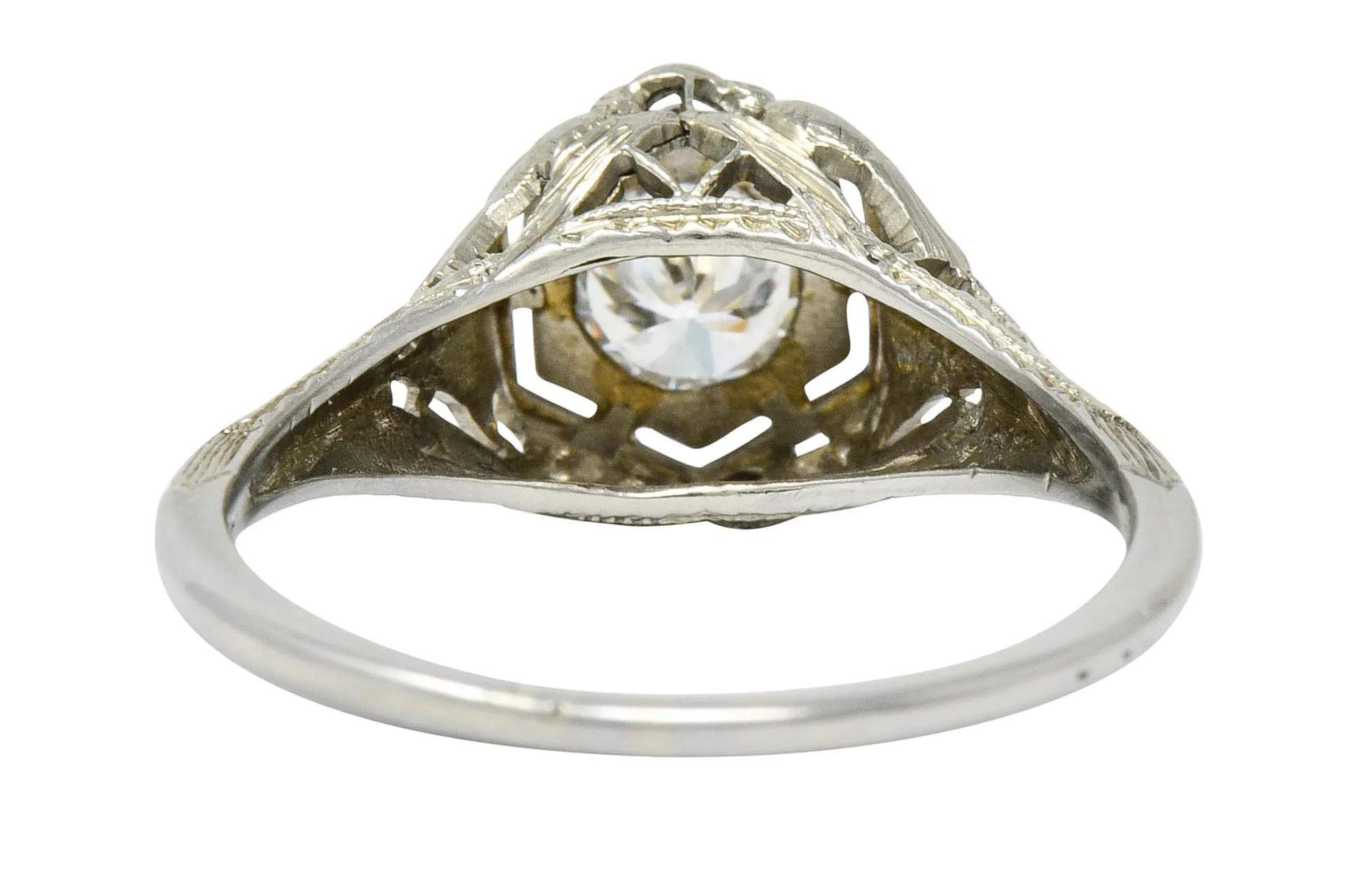 Early Art Deco 0.41 CTW Diamond 18 Karat Gold Lovebird Engagement Ring