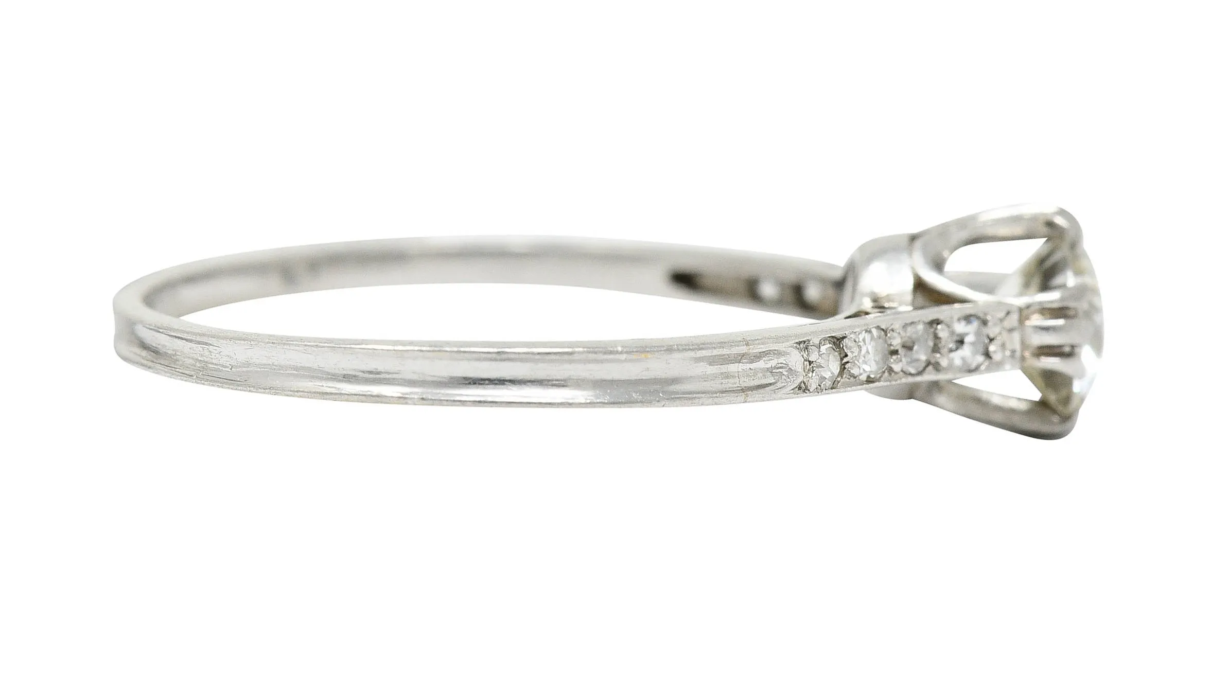 Early Art Deco 0.50 CTW Diamond Platinum Engagement Ring Circa 1920