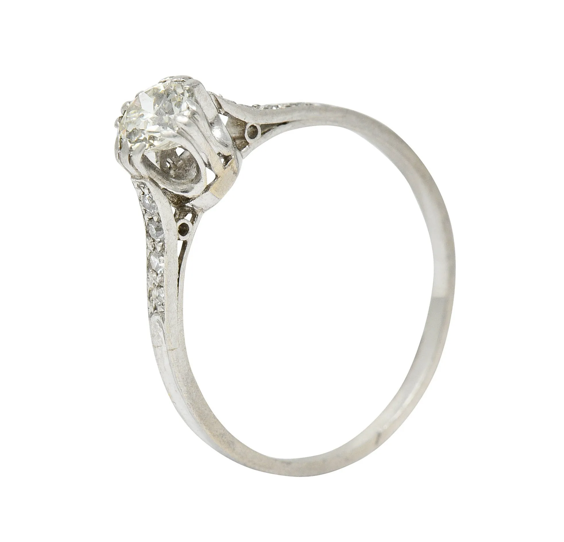 Early Art Deco 0.50 CTW Diamond Platinum Engagement Ring Circa 1920