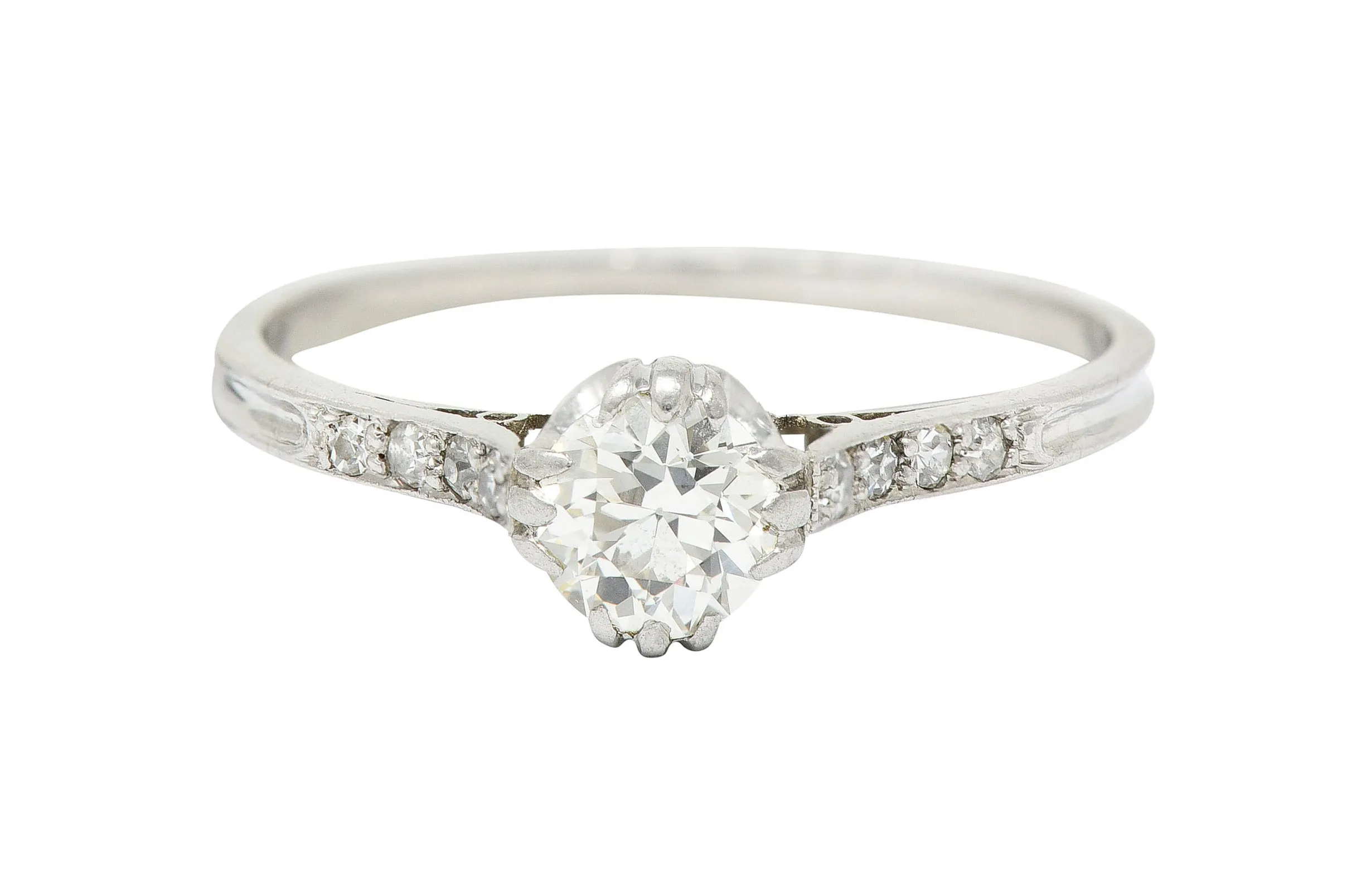 Early Art Deco 0.50 CTW Diamond Platinum Engagement Ring Circa 1920