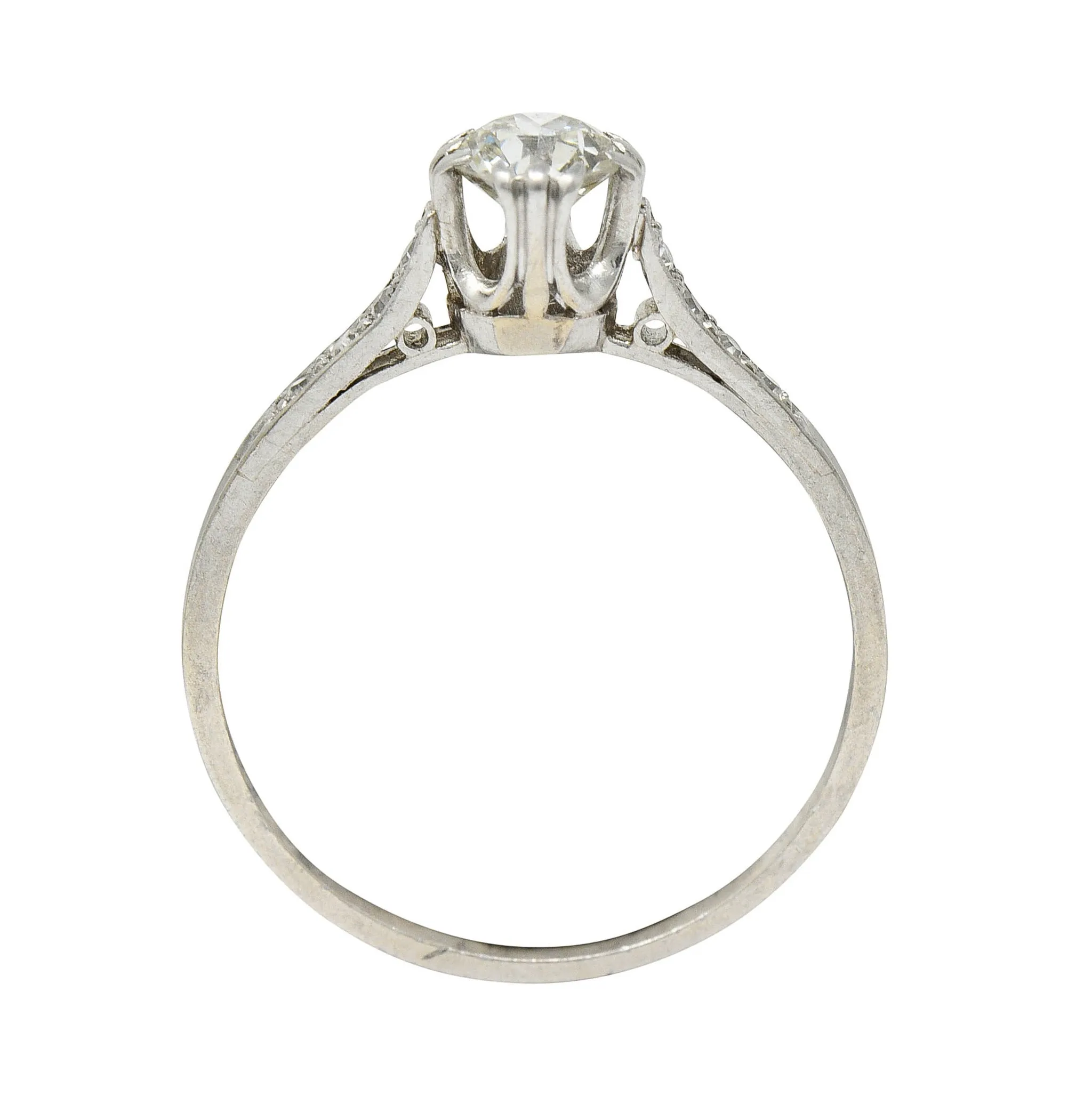 Early Art Deco 0.50 CTW Diamond Platinum Engagement Ring Circa 1920