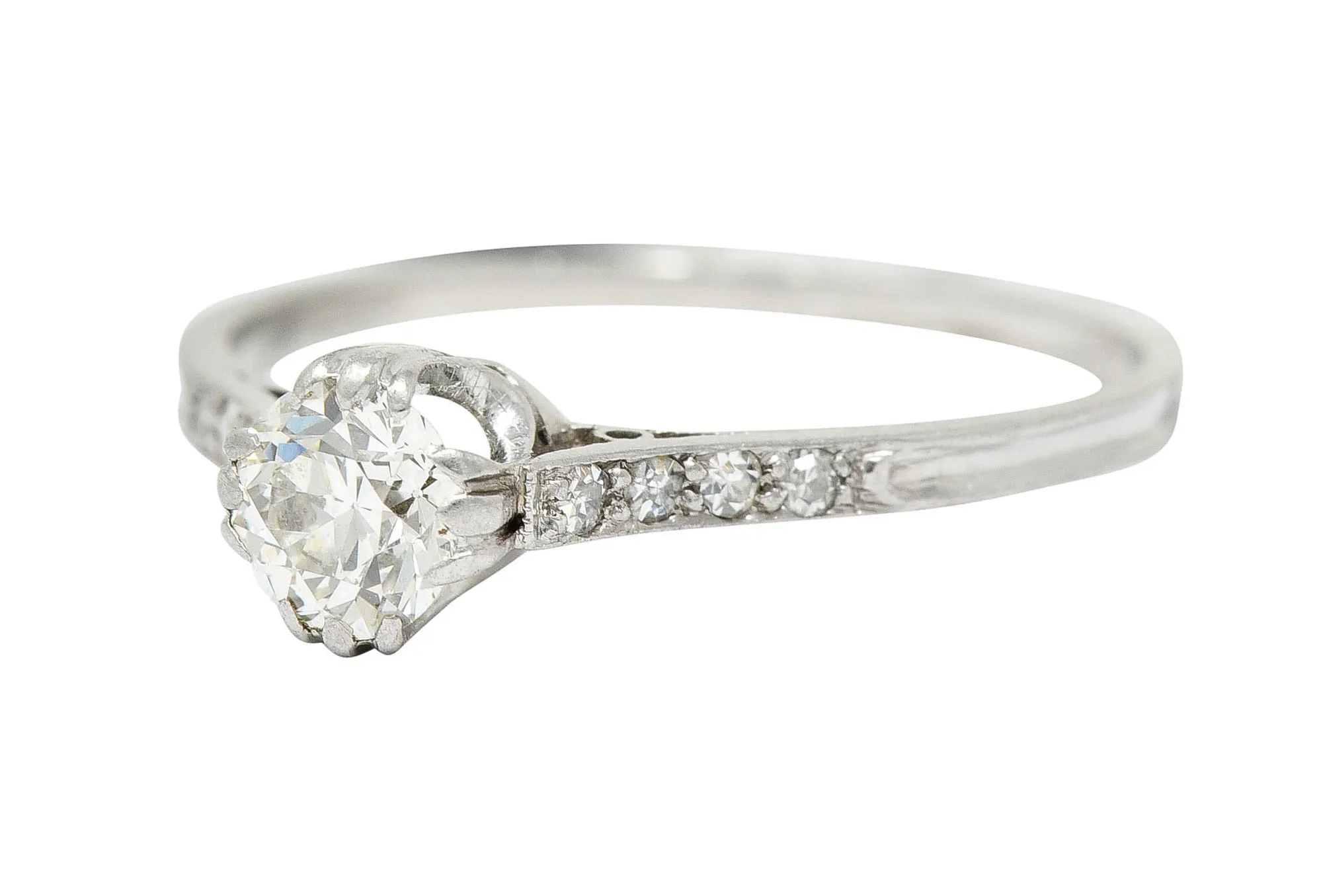 Early Art Deco 0.50 CTW Diamond Platinum Engagement Ring Circa 1920