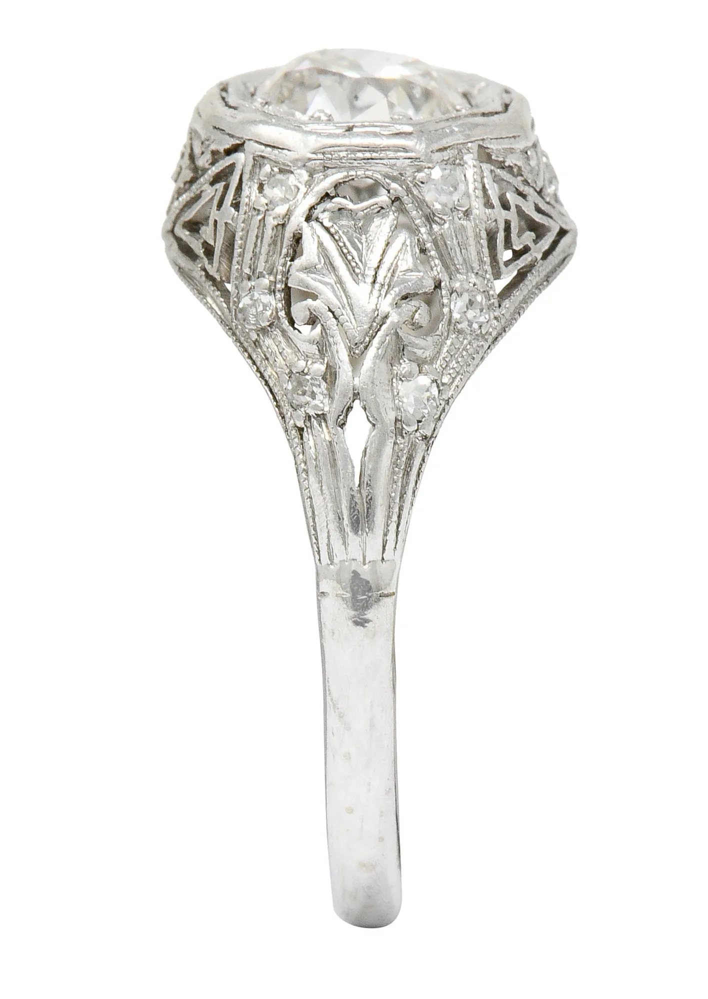 Early Art Deco 0.75 CTW Diamond 14 Karat White Gold Engagement Ring
