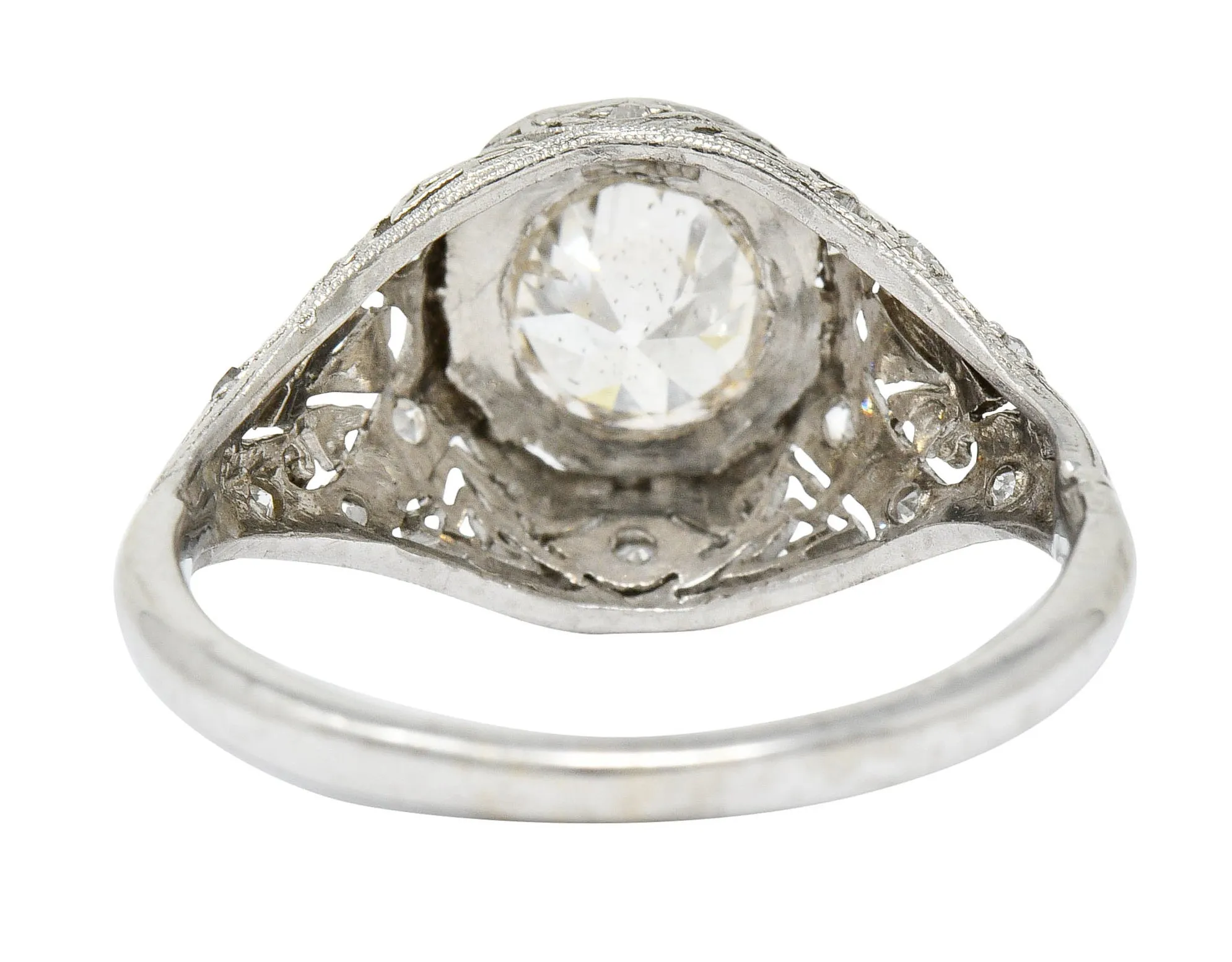 Early Art Deco 0.75 CTW Diamond 14 Karat White Gold Engagement Ring