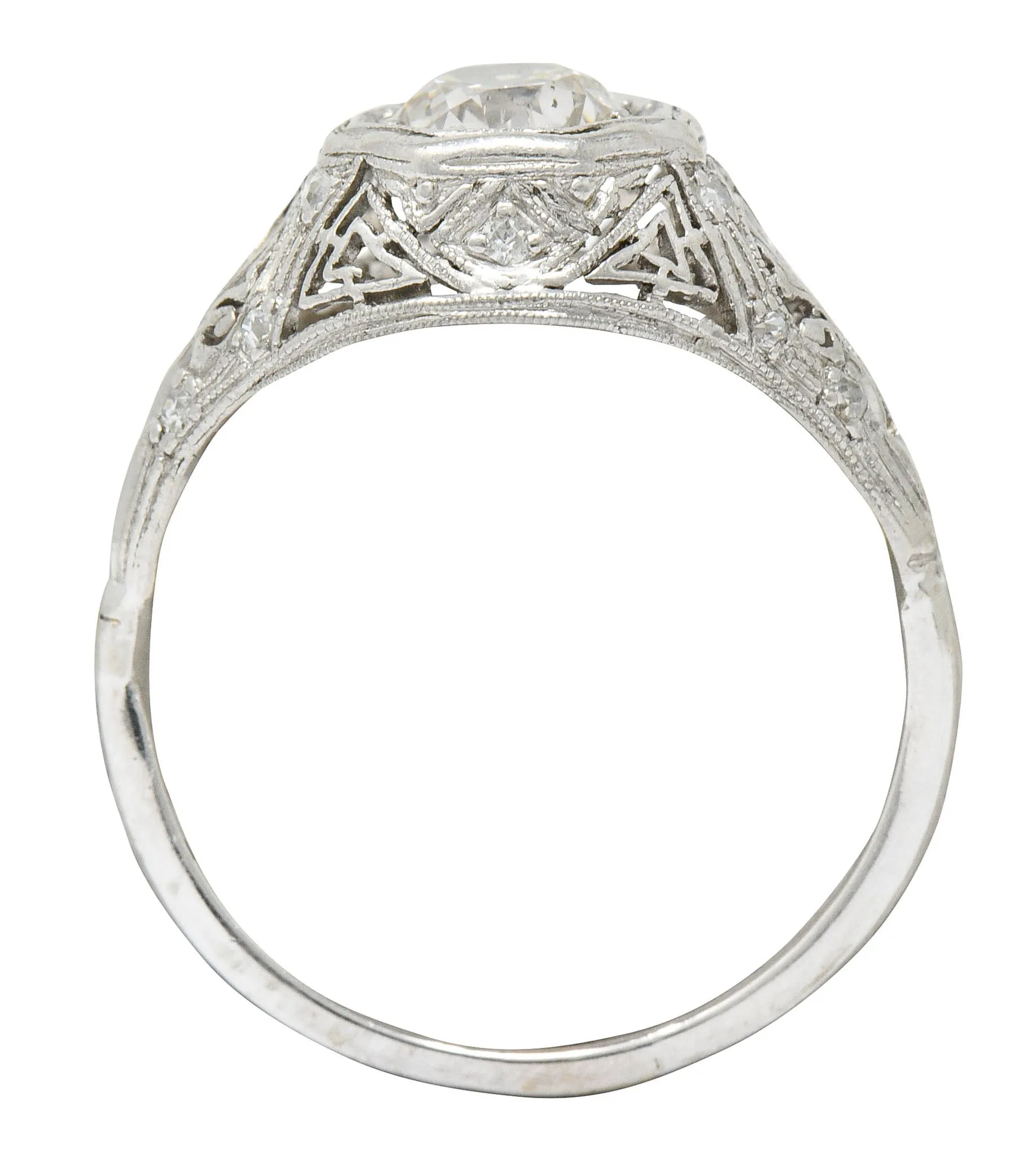 Early Art Deco 0.75 CTW Diamond 14 Karat White Gold Engagement Ring