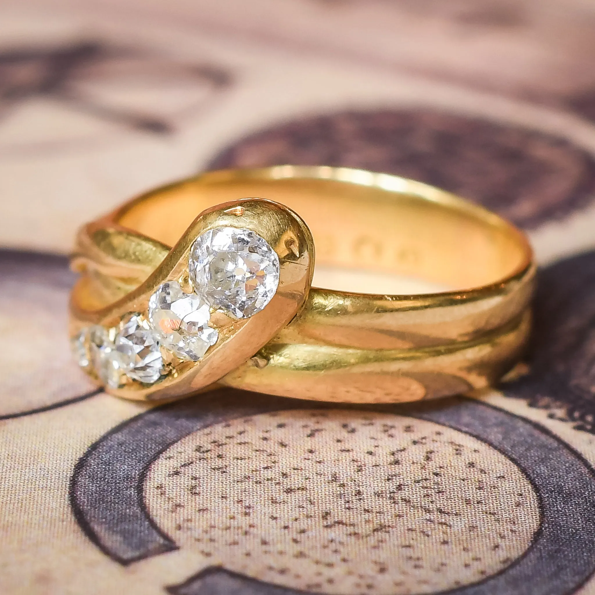 Edwardian OMC Diamond Serpent Ring