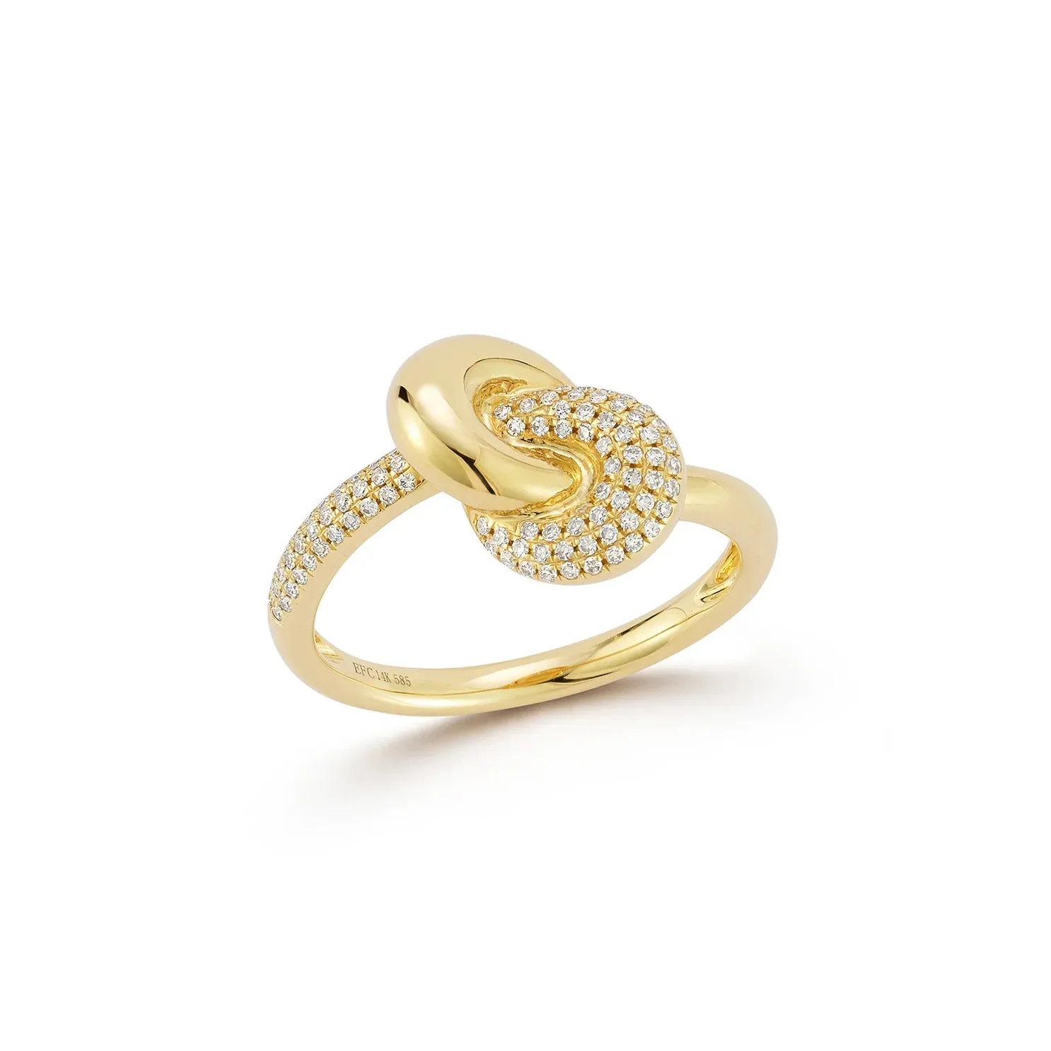 EF Collection Diamond and Gold Jumbo Love Knot Ring
