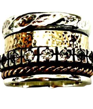 Elegant Spinner ring for Woman, Spinning ring, Silver Gold CZ rings
