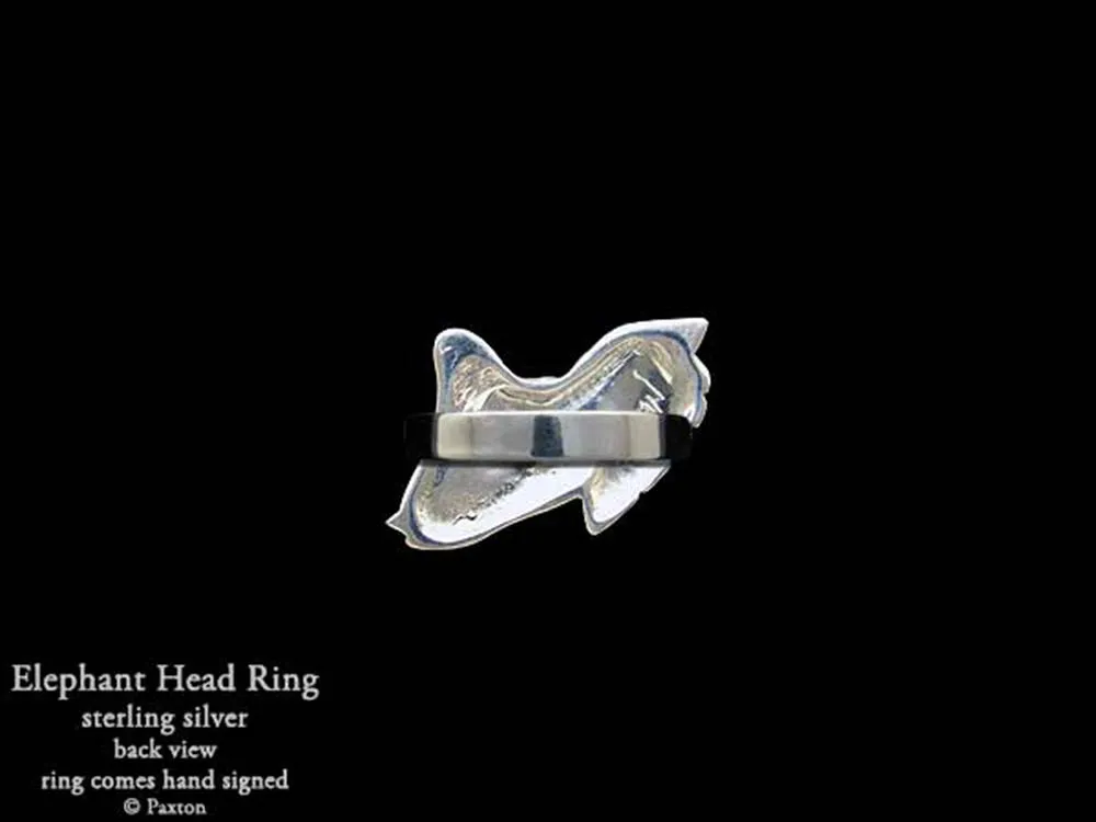 Elephant Head Ring Sterling Silver