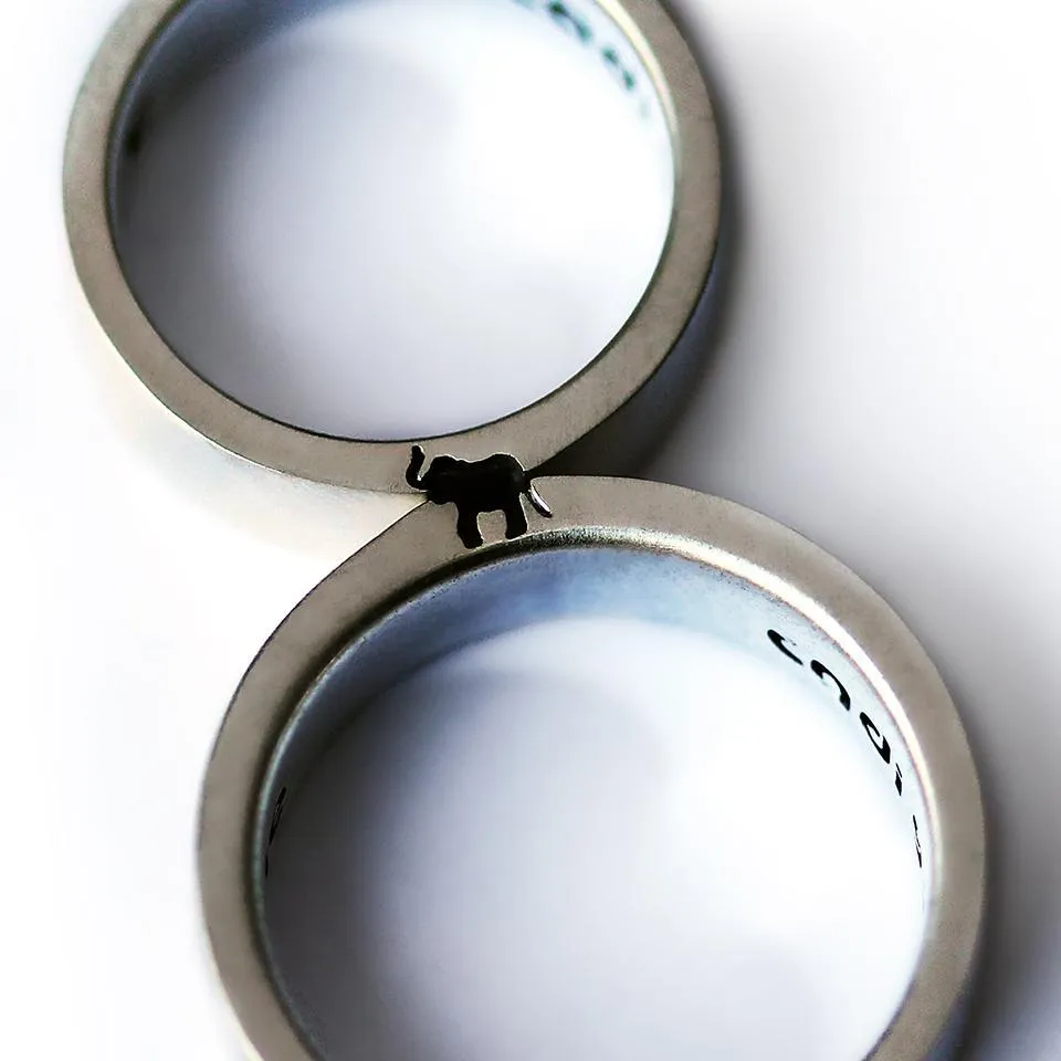 Elephant matching rings set