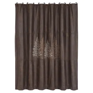 Embroidered Trees Shower Curtain