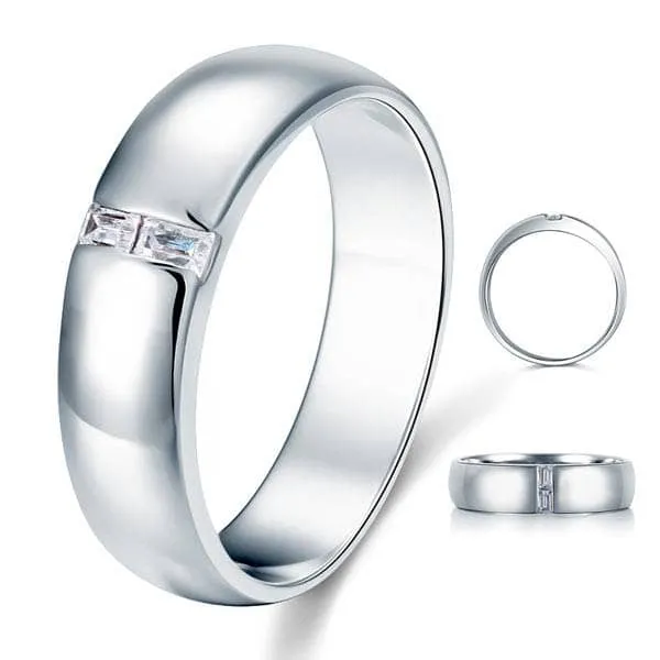 Emerald Cut Diamond Men's Wedding Band Ring