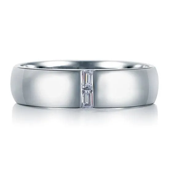 Emerald Cut Diamond Men's Wedding Band Ring