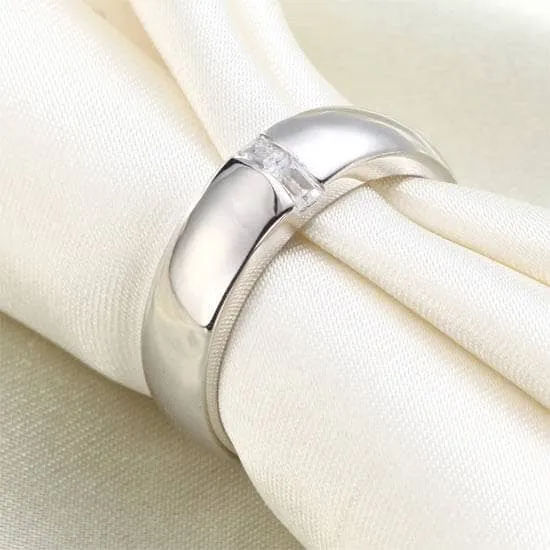Emerald Cut Diamond Men's Wedding Band Ring