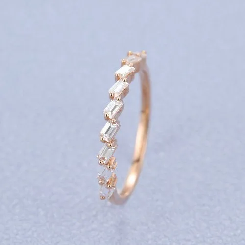 Eternity Baguette Ring Wedding band Bridesmaid Rings Engagement Ring Friendship Matching band promise Unique ring anniversary