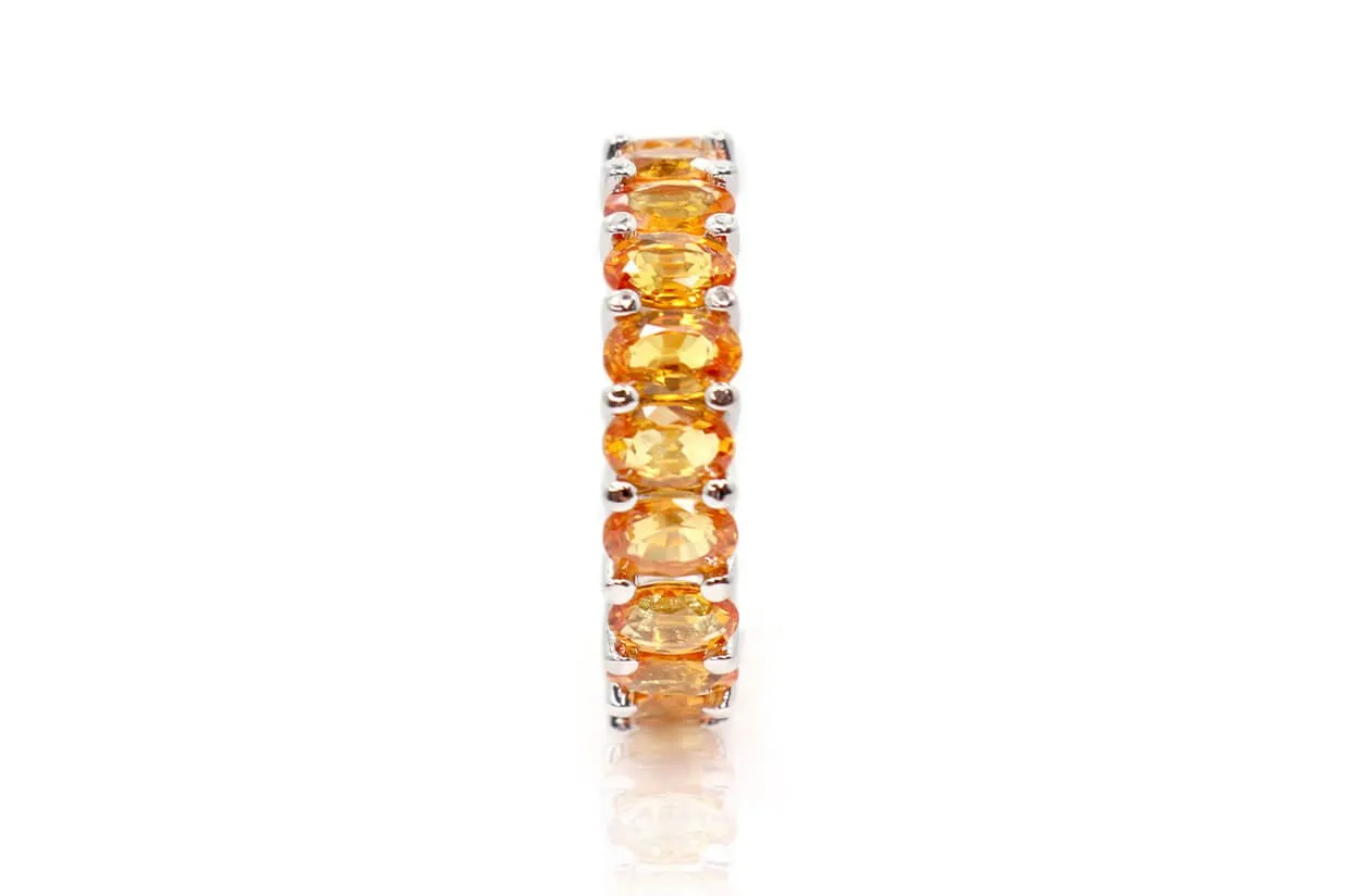 Eternity Ring Orange Sapphires & Gold