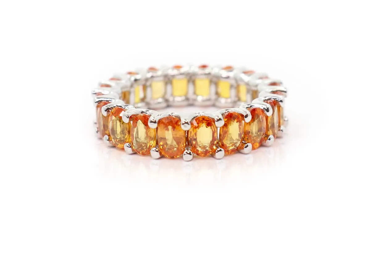 Eternity Ring Orange Sapphires & Gold