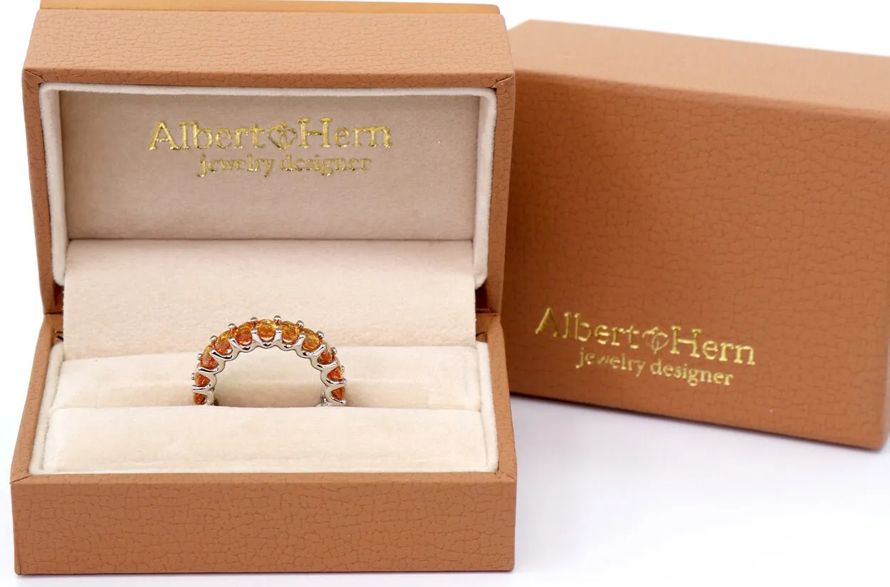 Eternity Ring Orange Sapphires & Gold