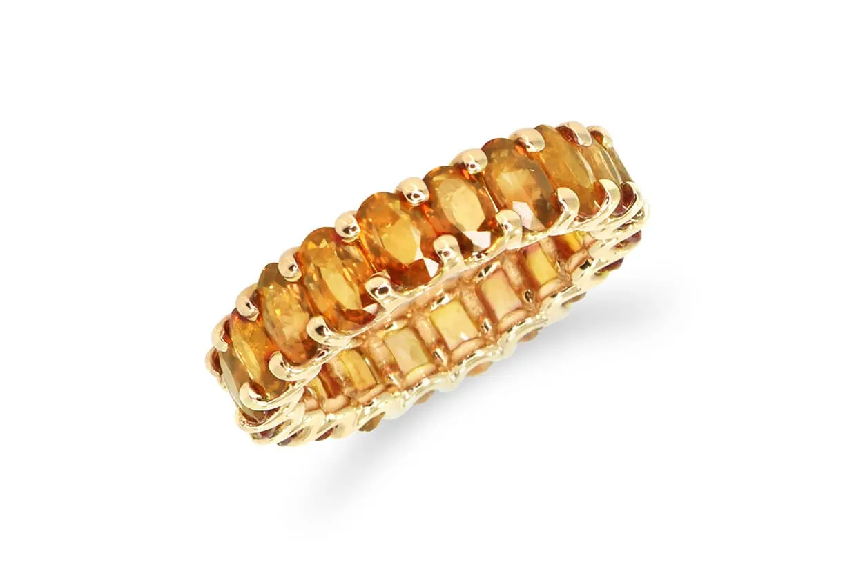 Eternity Ring Orange Sapphires & Gold