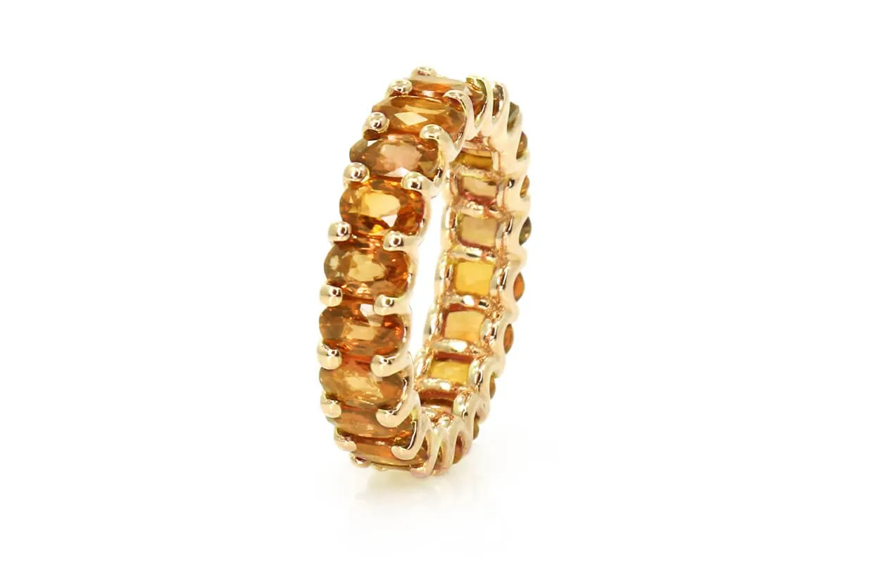 Eternity Ring Orange Sapphires & Gold