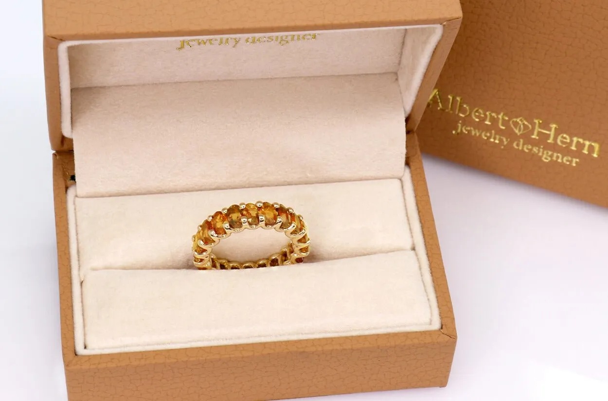 Eternity Ring Orange Sapphires & Gold