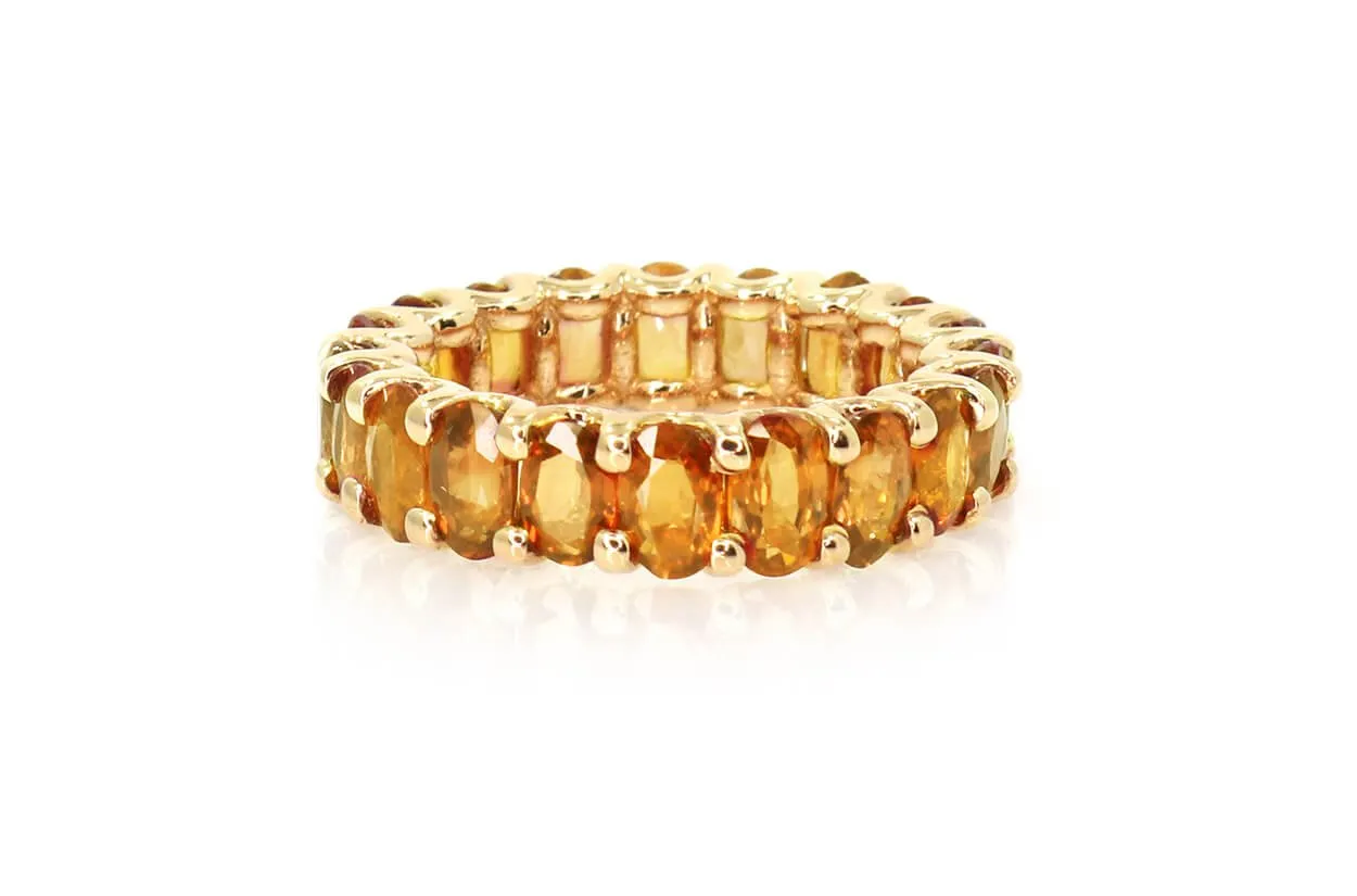 Eternity Ring Orange Sapphires & Gold