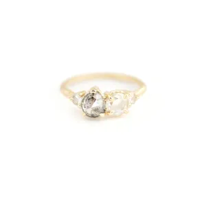 Evergreen Quartet Salt & Pepper Diamond Engagement Ring