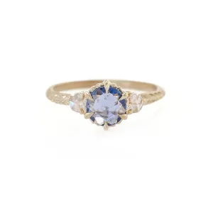 Evergreen Sapphire 3 Stone Engagement Ring