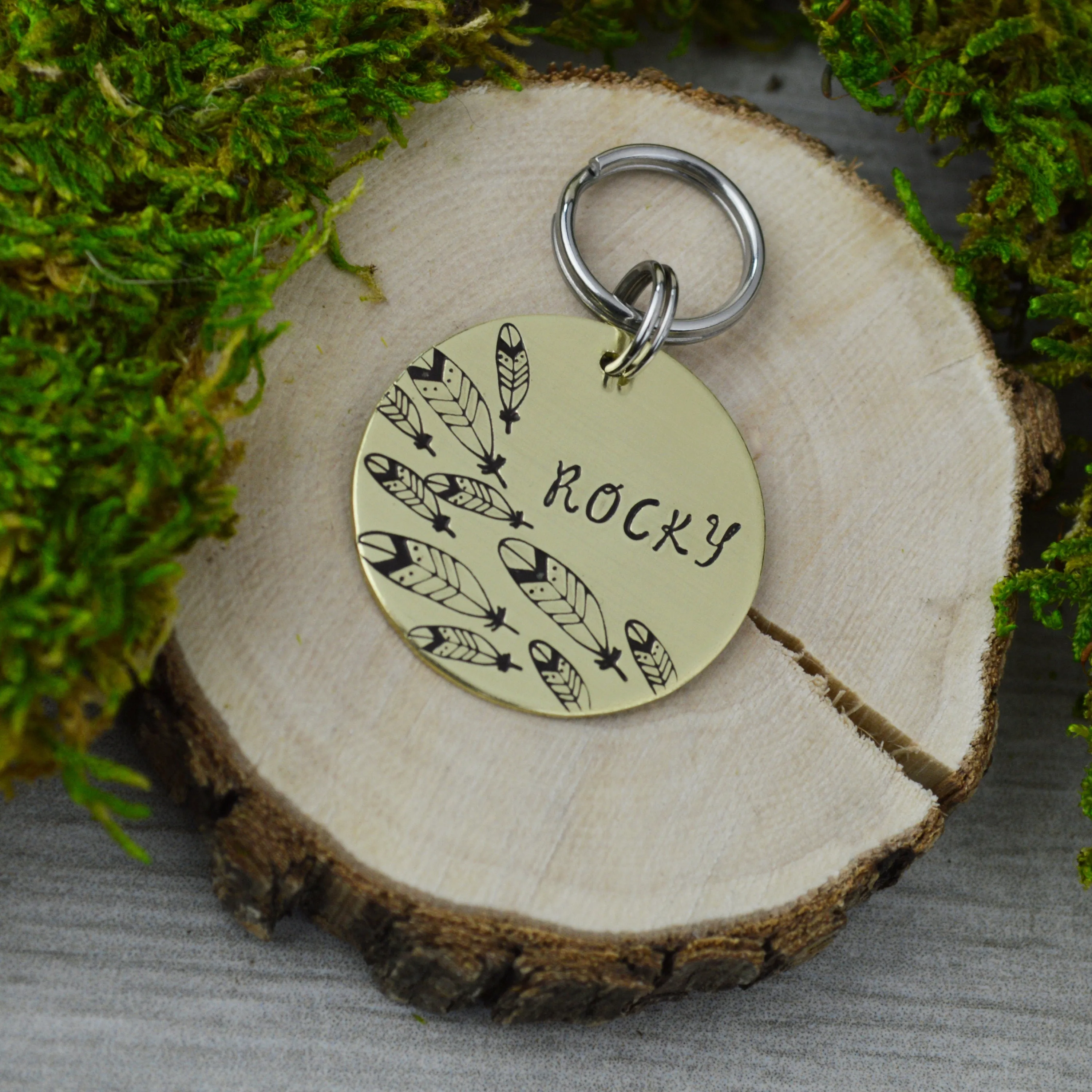Feathers Pet ID Tag