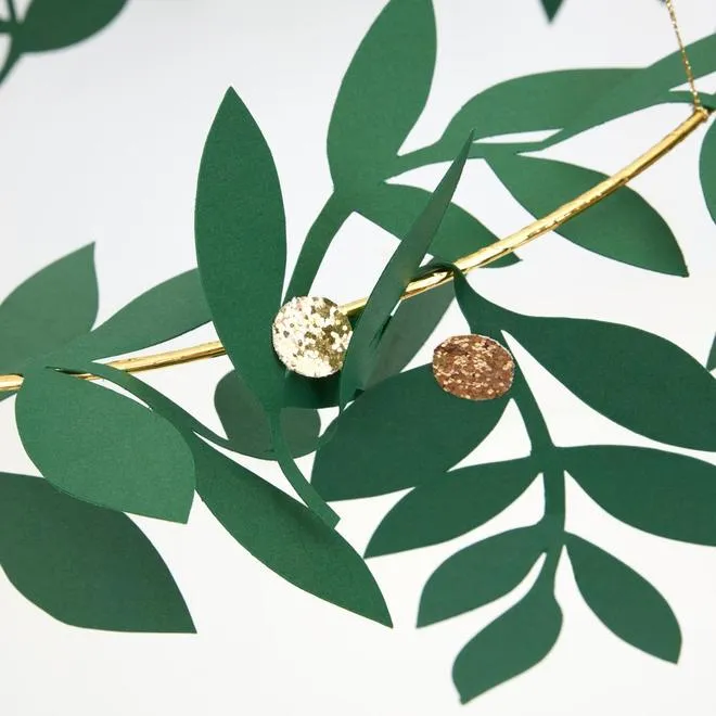 Festive Foliage Chandelier -- Gold