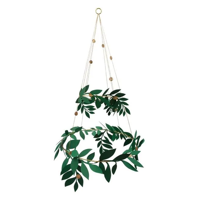 Festive Foliage Chandelier -- Gold