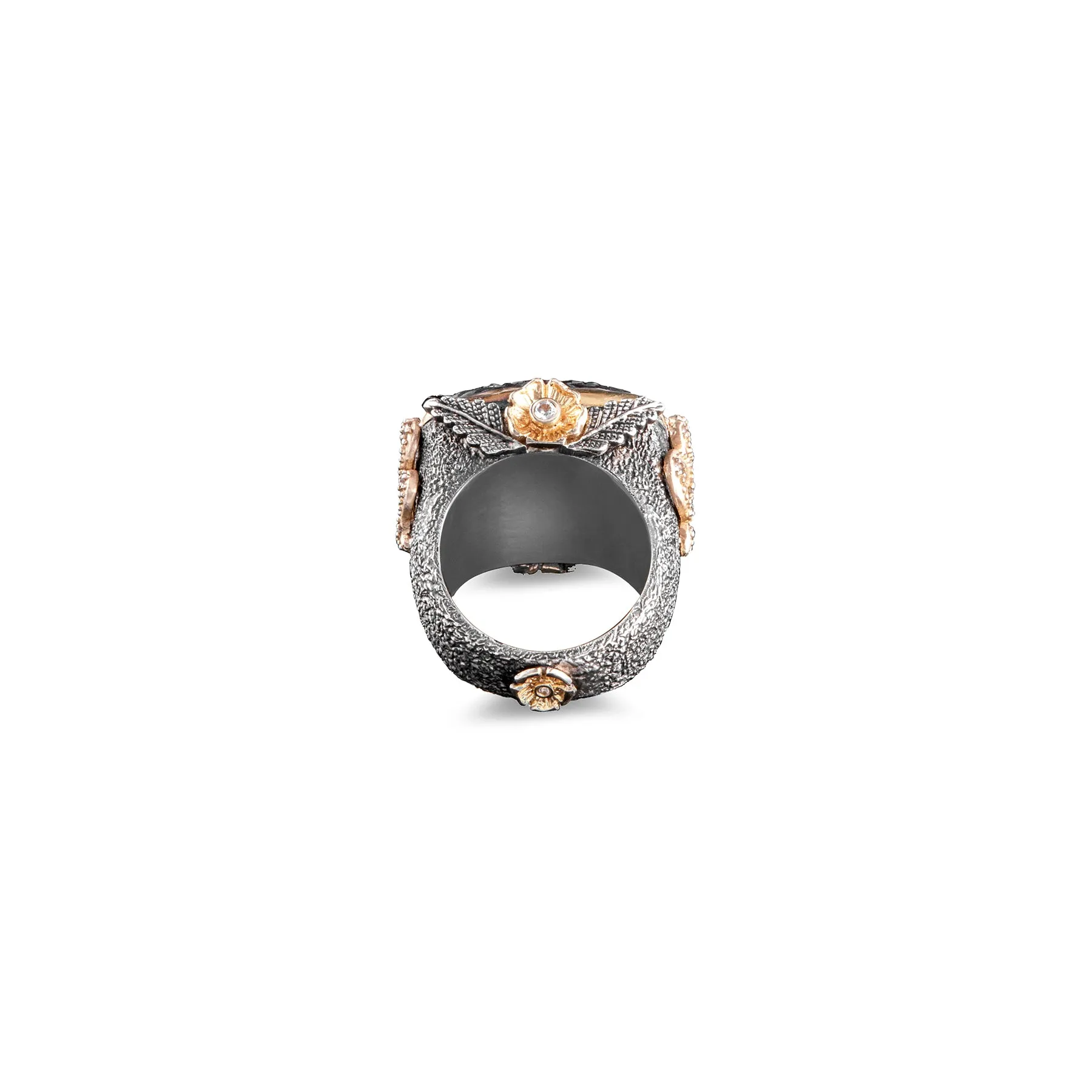 FIRENZE CARVED ROSE TOURMALINE STATEMENT RING