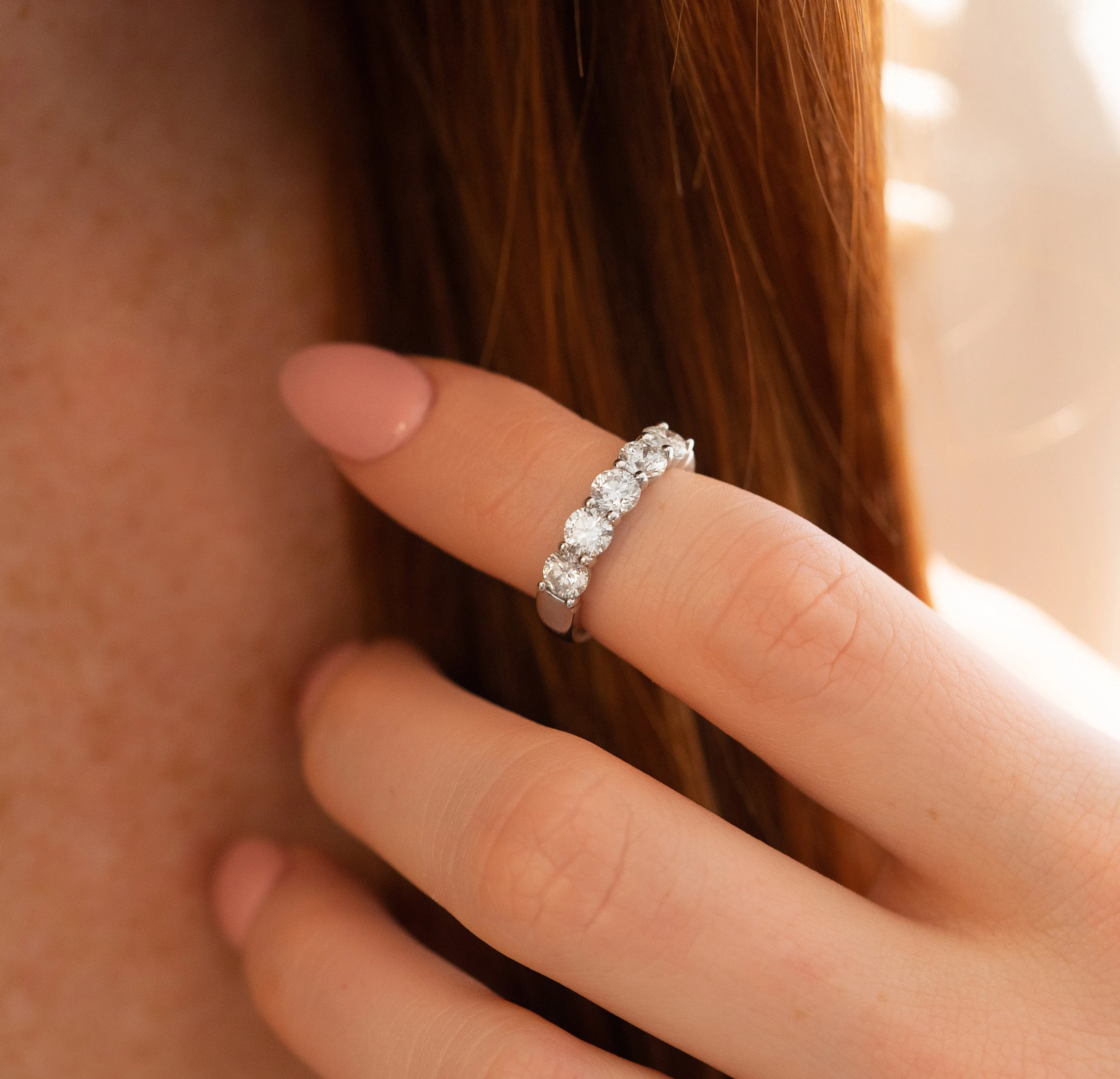 Five Stone Buttercup Setting Diamond Ring