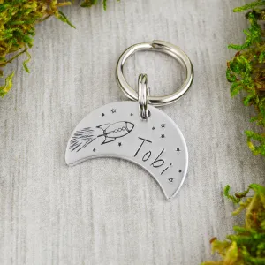 Fly Me To The Moon Pet ID Tag