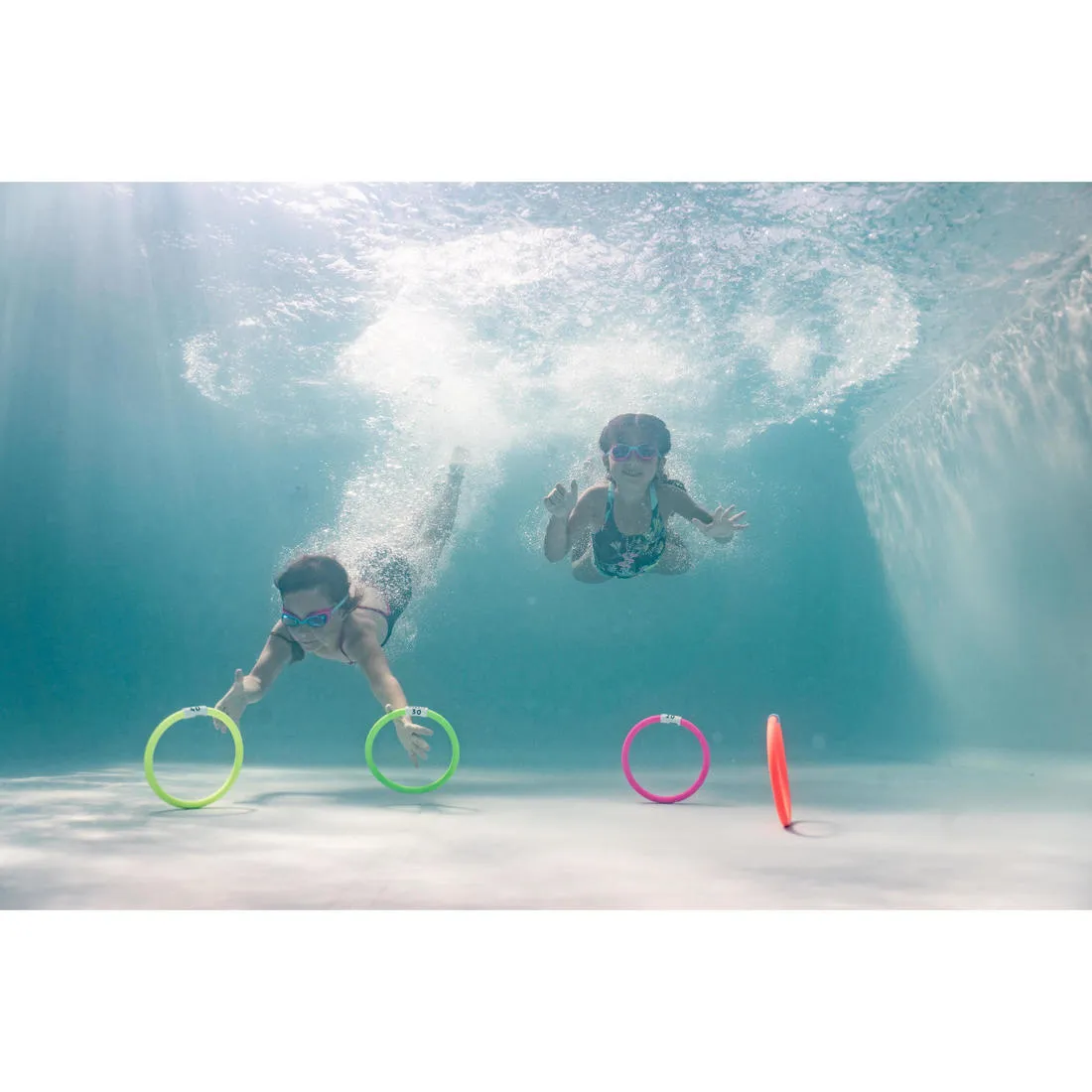Four weighted aquatic rings multi colours