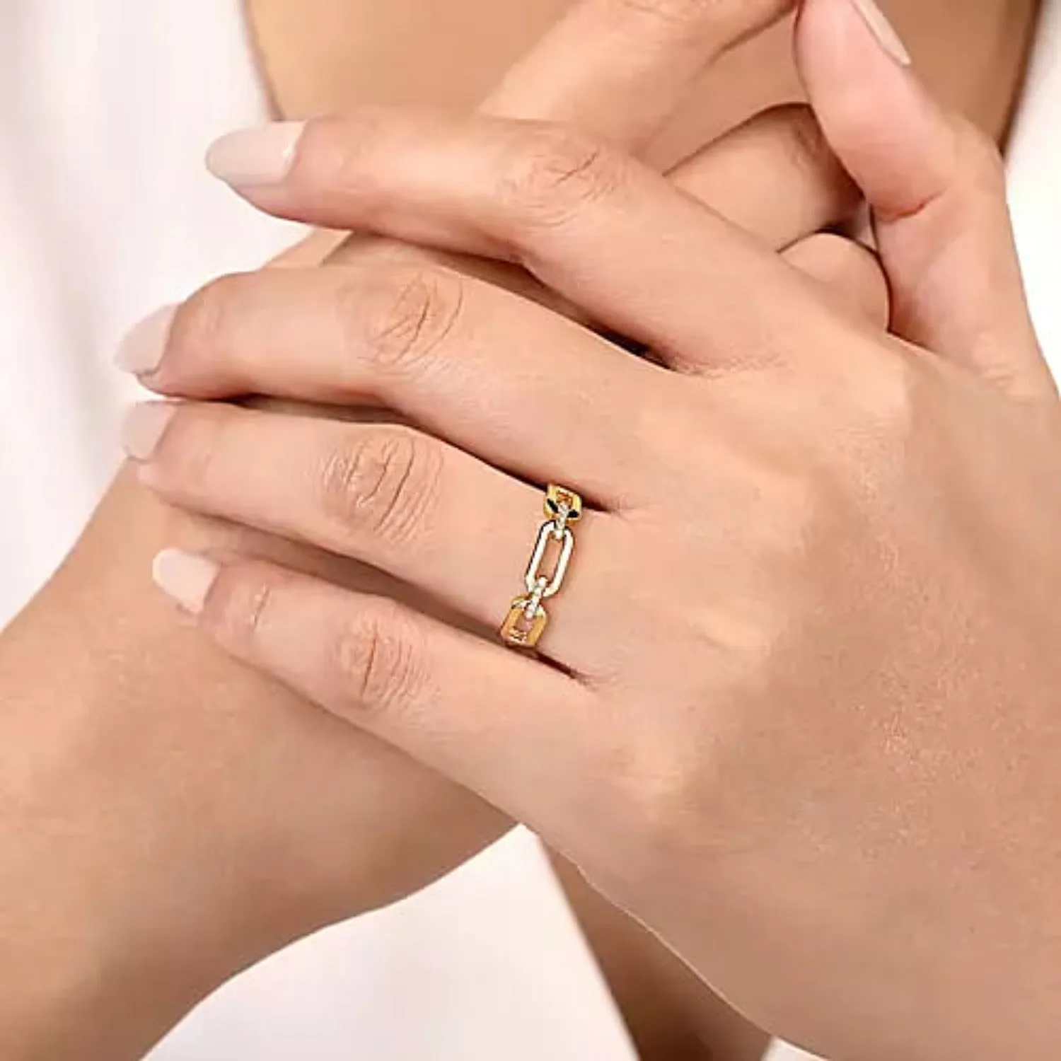 Gabriel & Co. Link Chain Style Diamond Ring