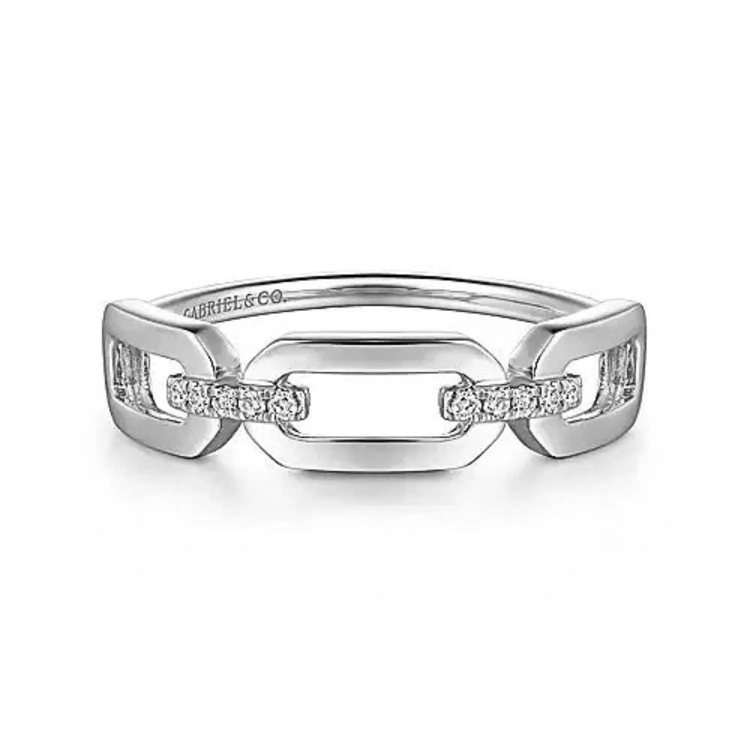Gabriel & Co. Link Chain Style Diamond Ring