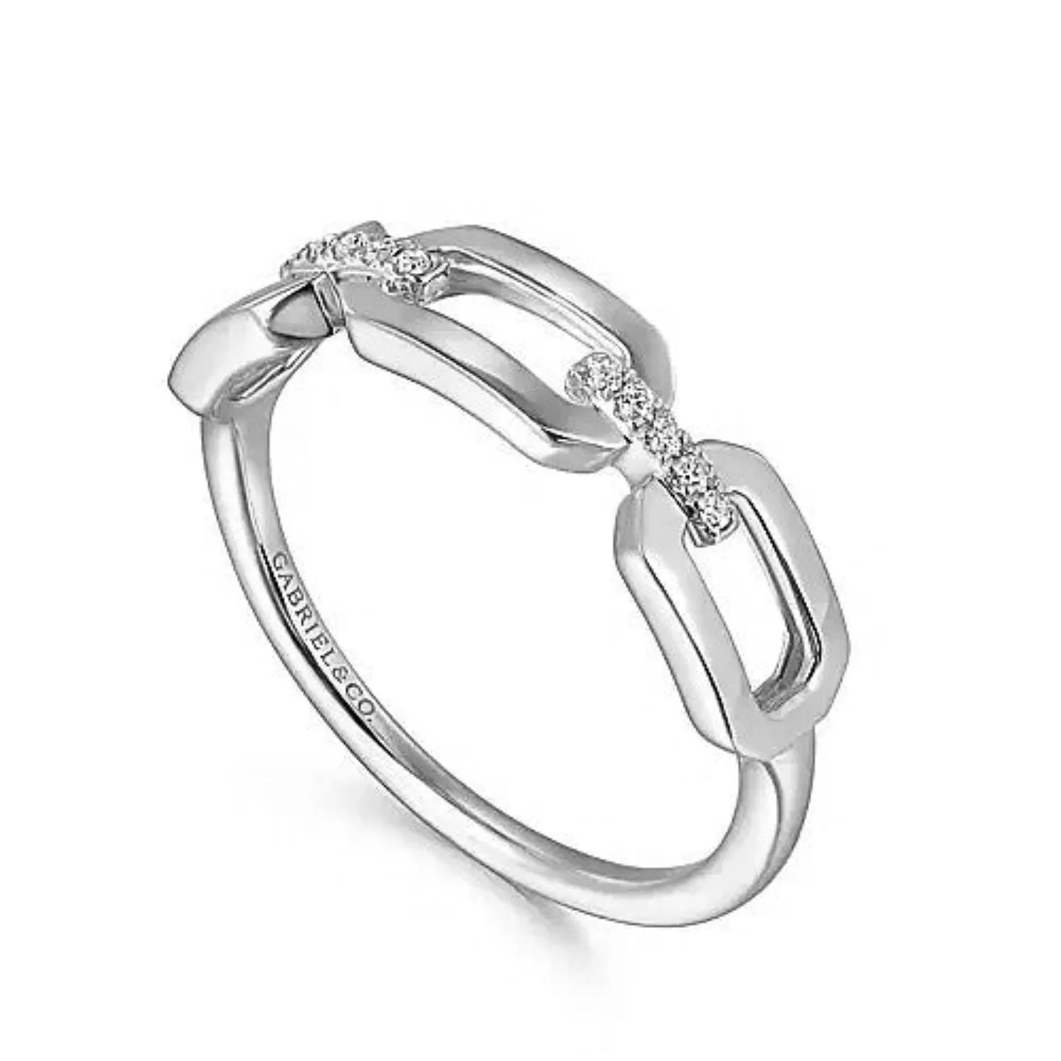 Gabriel & Co. Link Chain Style Diamond Ring