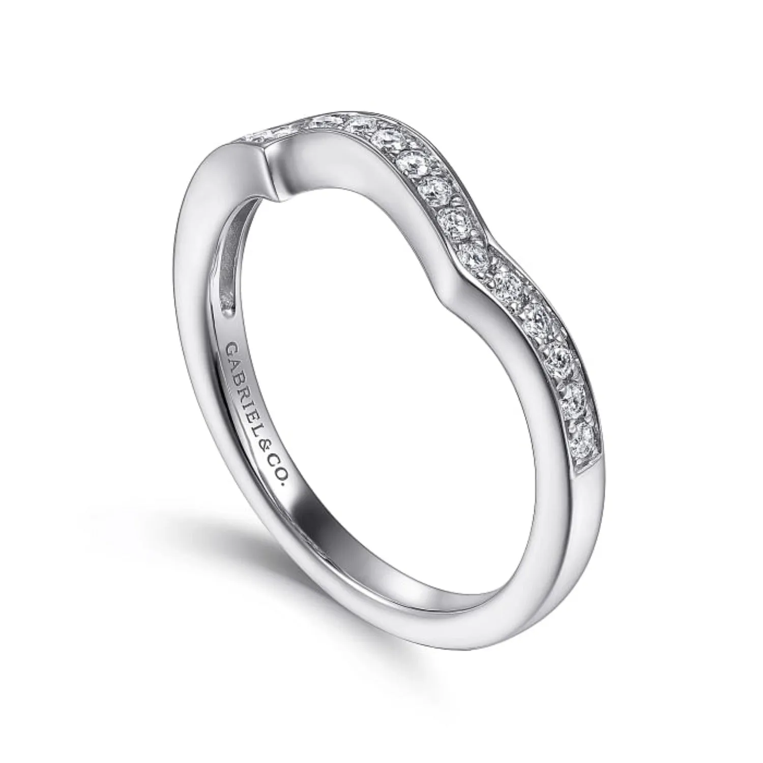 Gabriel & Co. "Aleesa" Curved Diamond Wedding Band