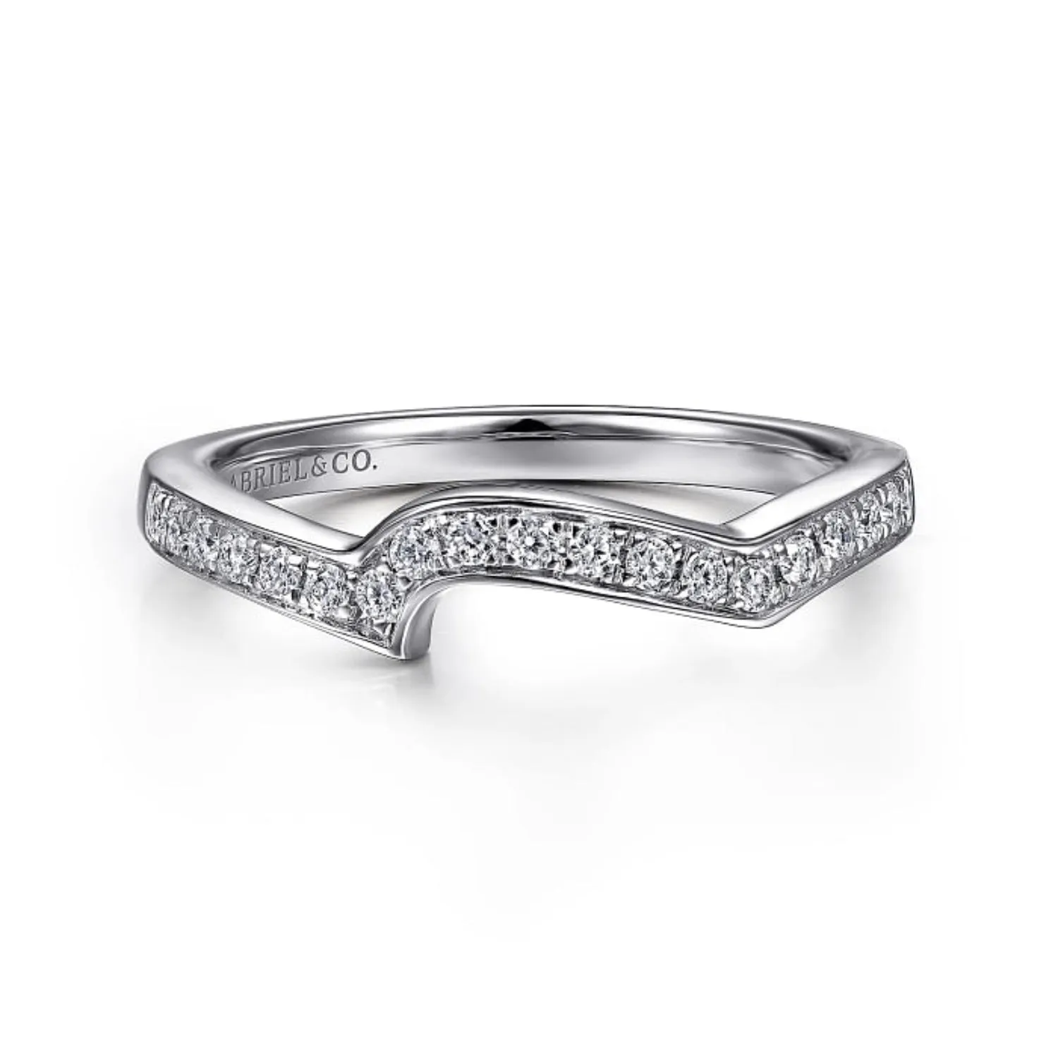 Gabriel & Co. "Aleesa" Curved Diamond Wedding Band