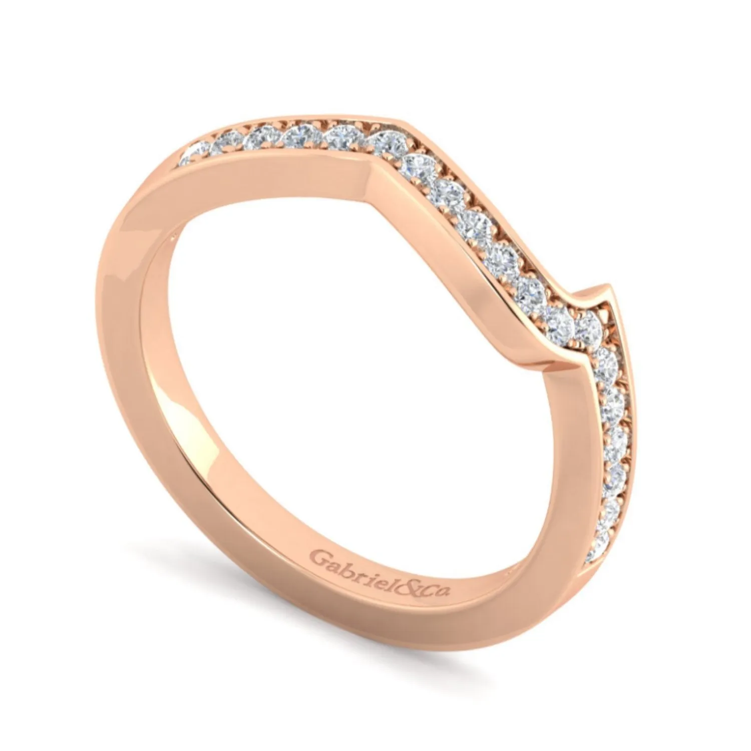 Gabriel & Co. "Aleesa" Curved Diamond Wedding Band