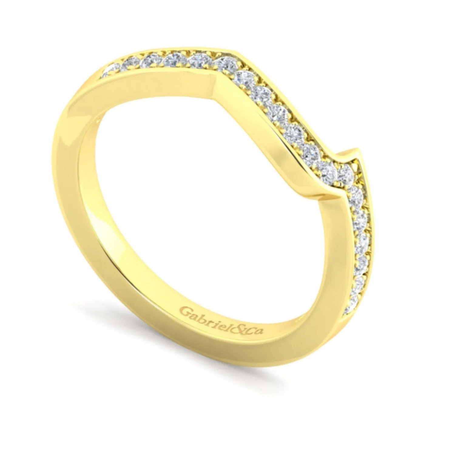 Gabriel & Co. "Aleesa" Curved Diamond Wedding Band